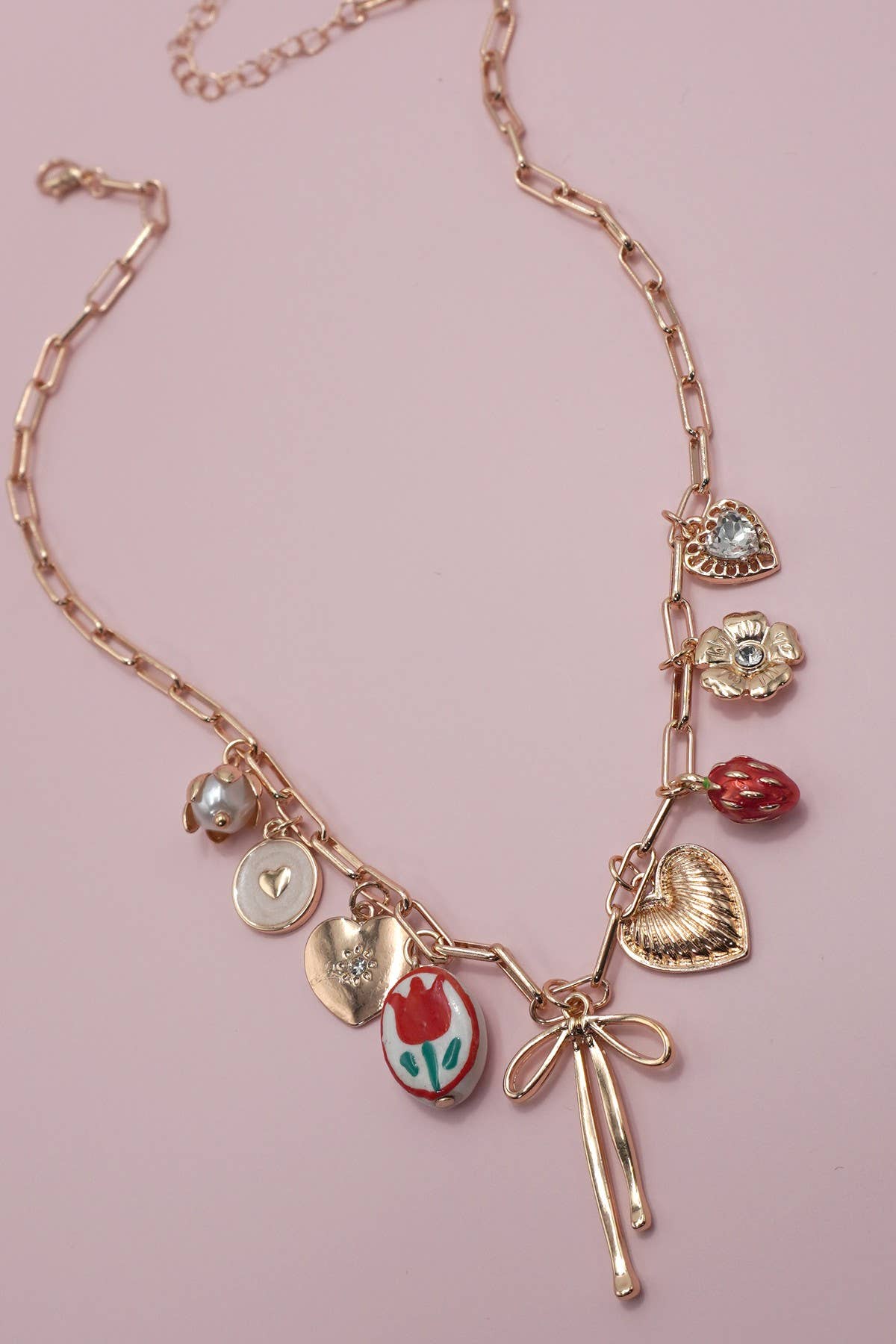 Bows, Hearts & Flowers Charm Necklace