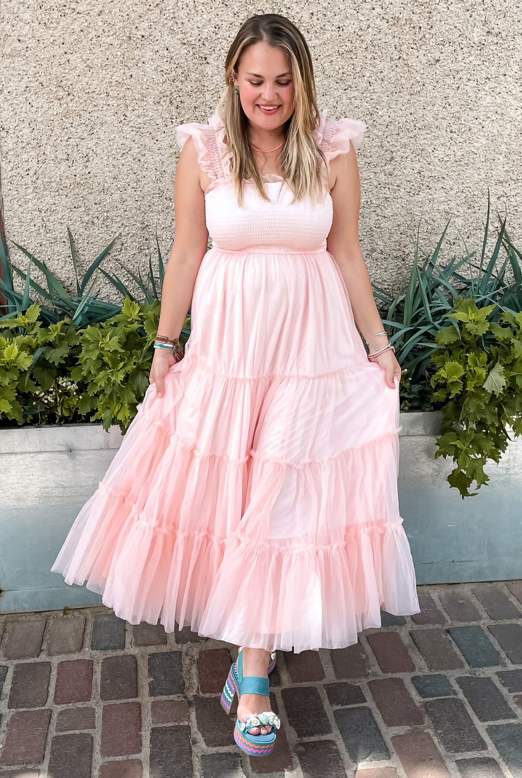 Florence Tiered Dress - Blush