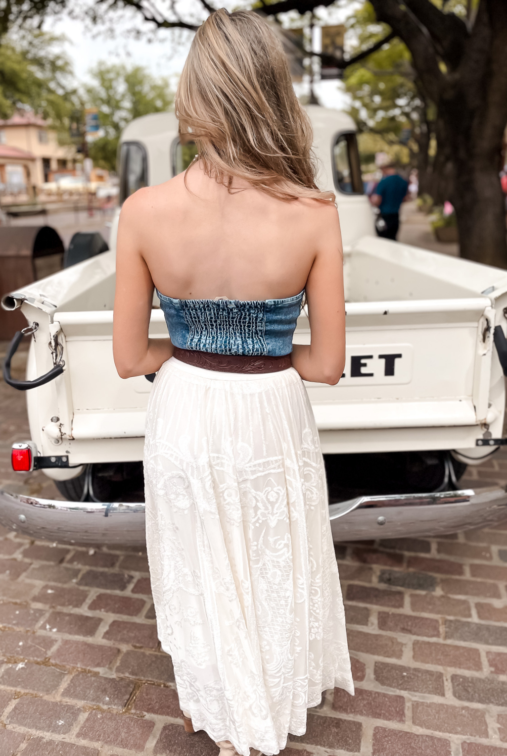 Burnout Maxi Skirt - Ivory