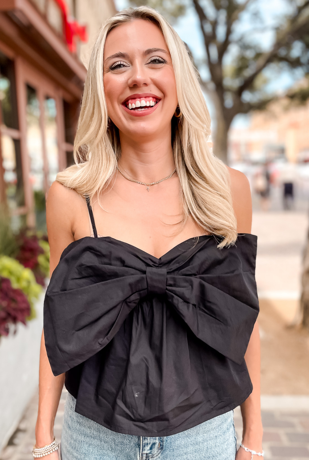 Coquette Bow Tank Top - Black
