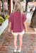 Y Texas Ribbed Cap Sleeve Top - Wine - Tucker Brown