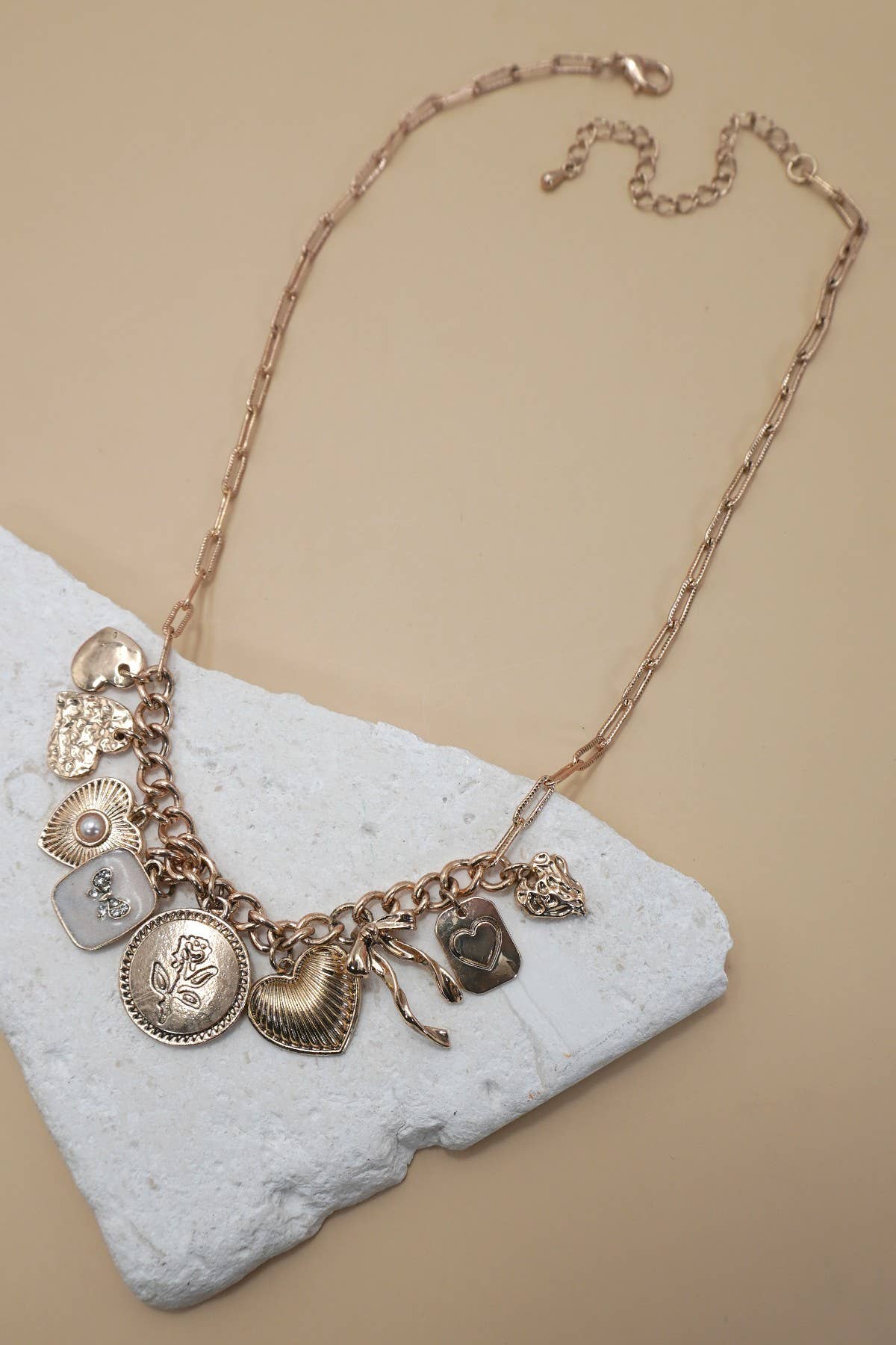 Hearts & Bows Charm Necklace