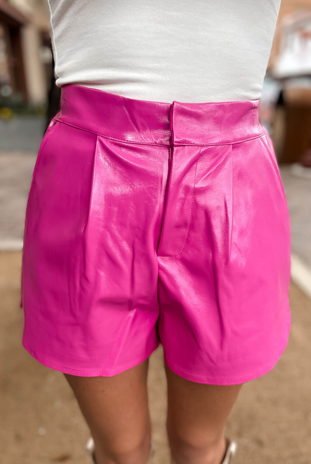 Faux Leather Short - Pink