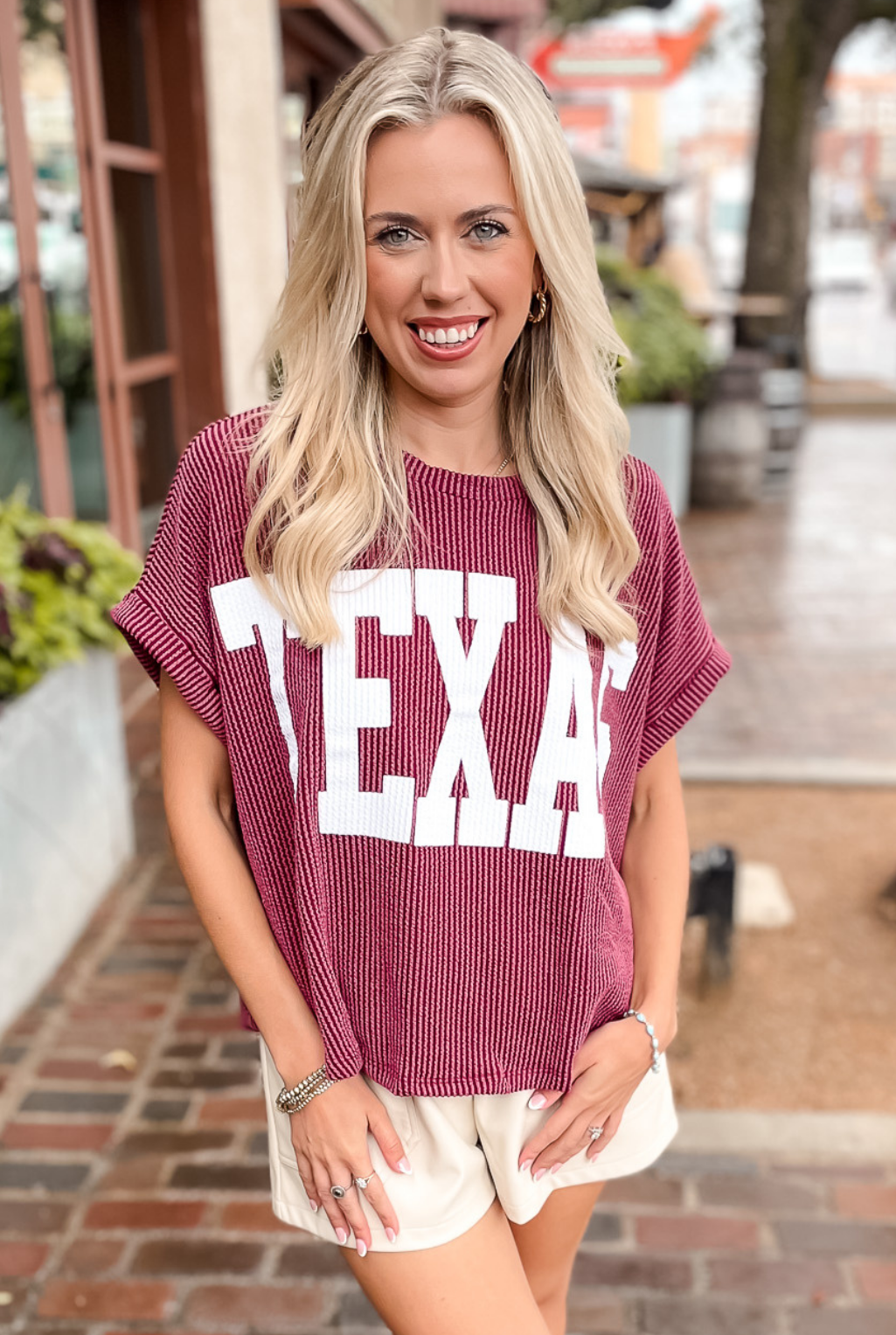Y Texas Ribbed Cap Sleeve Top - Wine - Tucker Brown