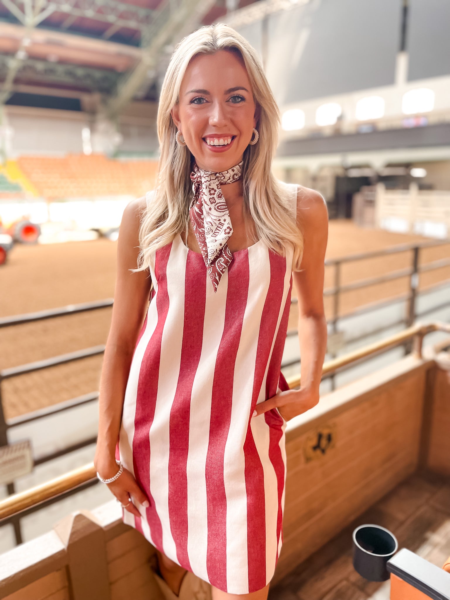Bold Summer Stripes Dress - Red
