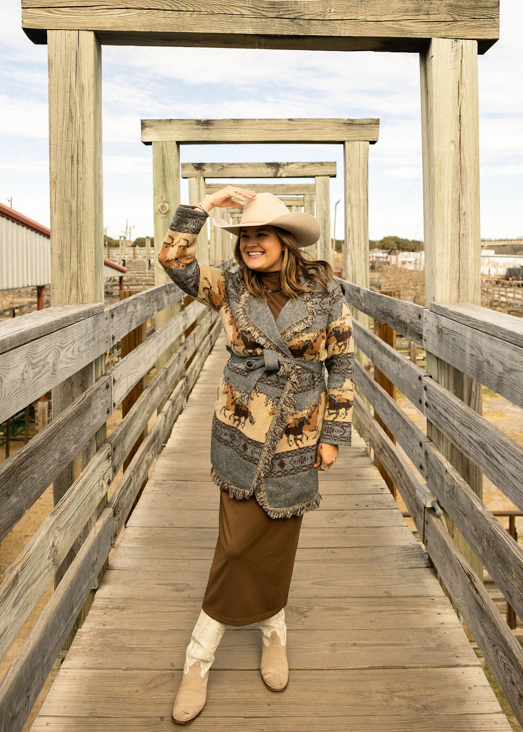 Wild Horses Sweater Jacket - Charcoal