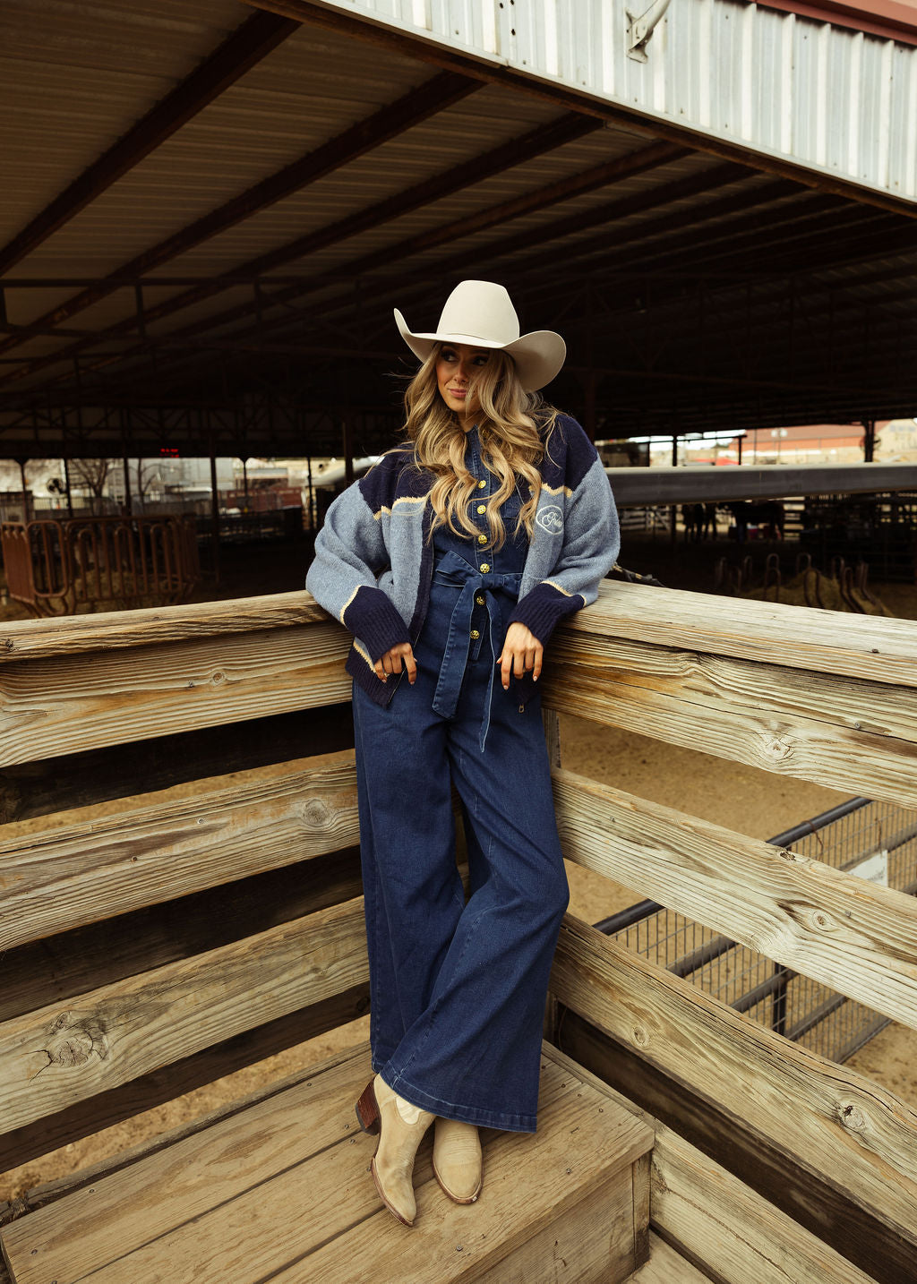 Buttons Of Gold Denim Jumpsuit