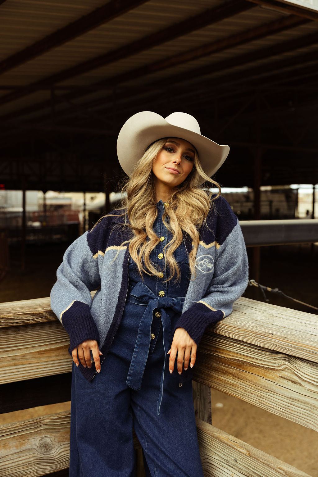 Ropin' Roundup Cardigan - Blue