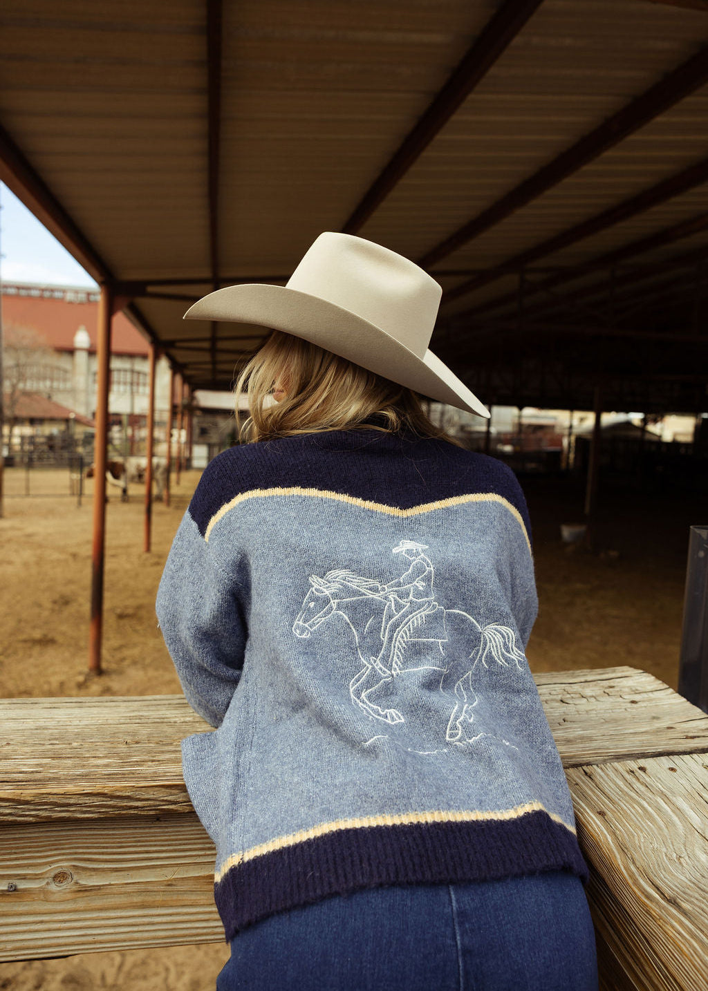 Ropin' Roundup Cardigan - Blue
