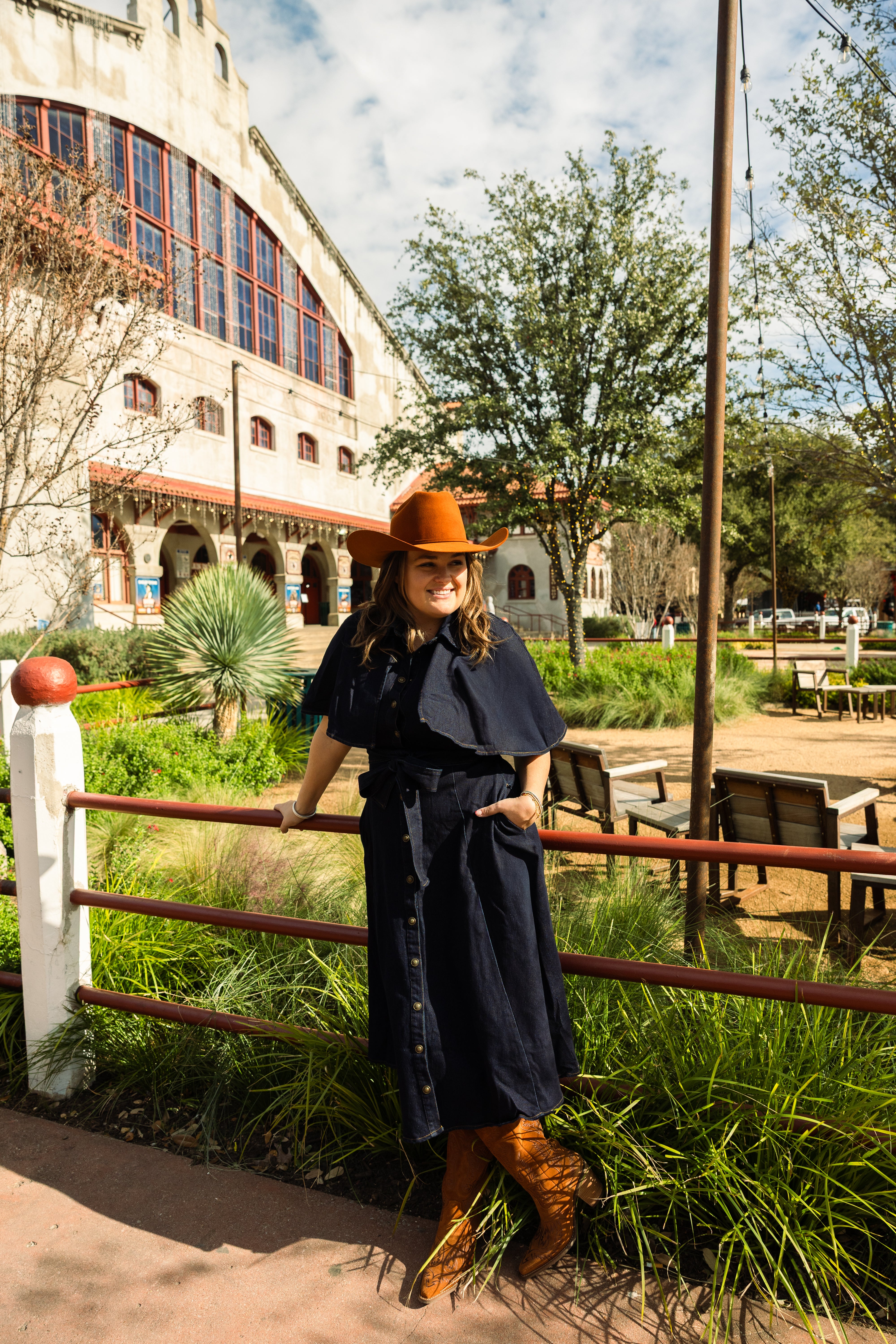 Marval Denim Cape Dress