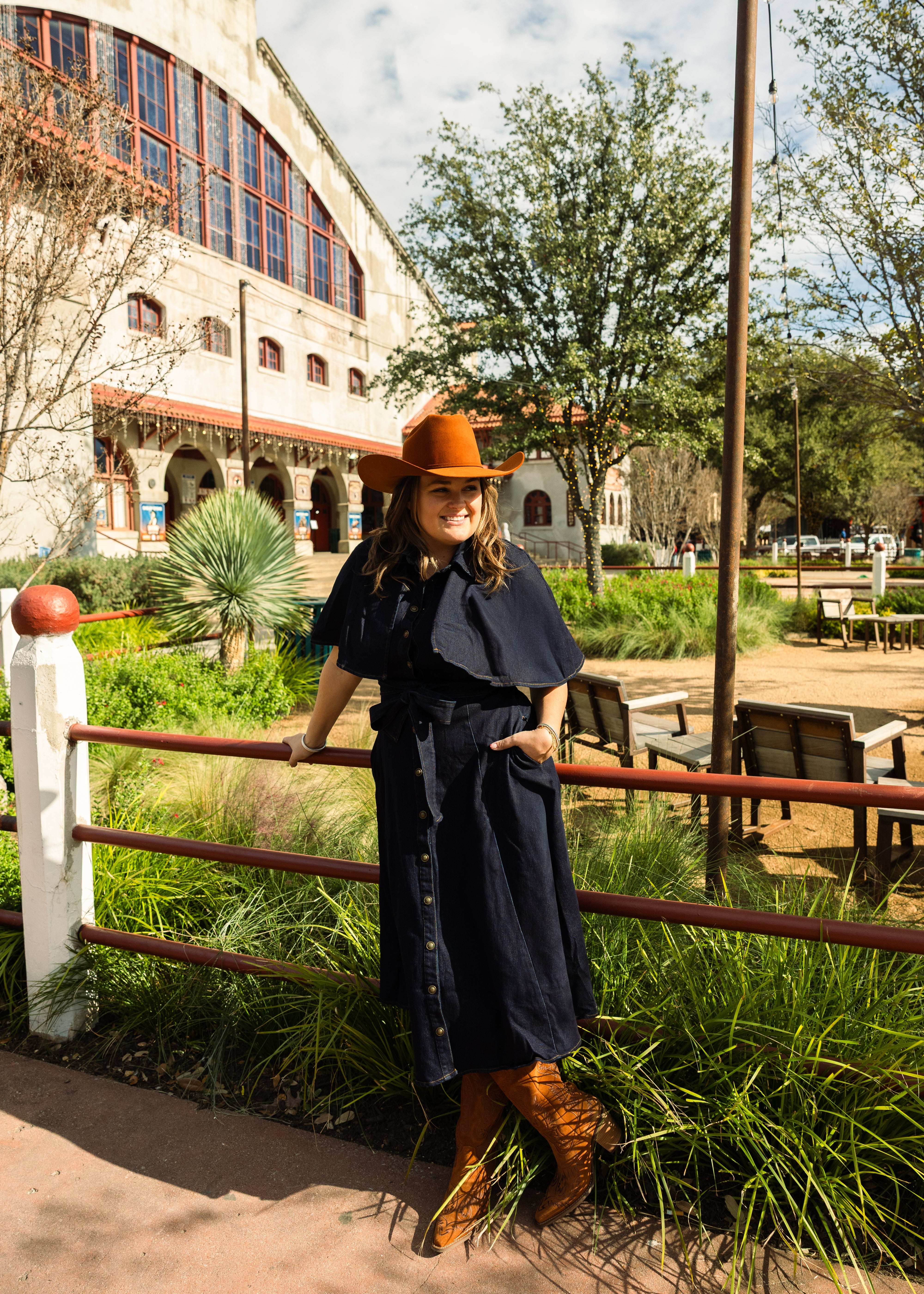 Marval Denim Cape Dress