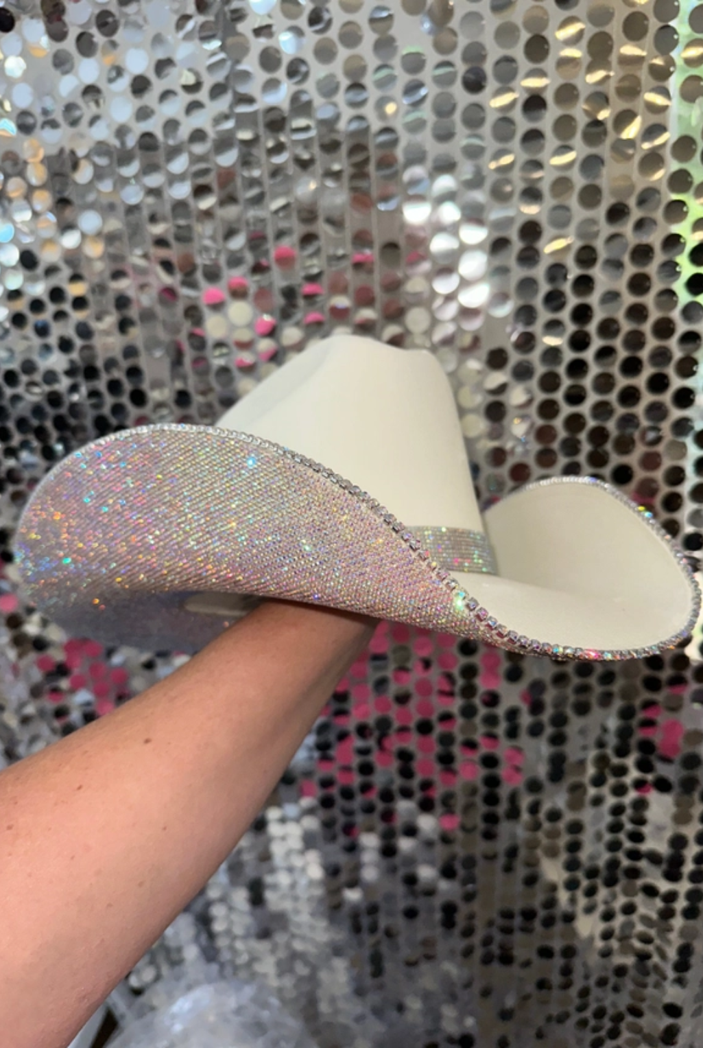 Cream Rhinestone Cowgirl Hat