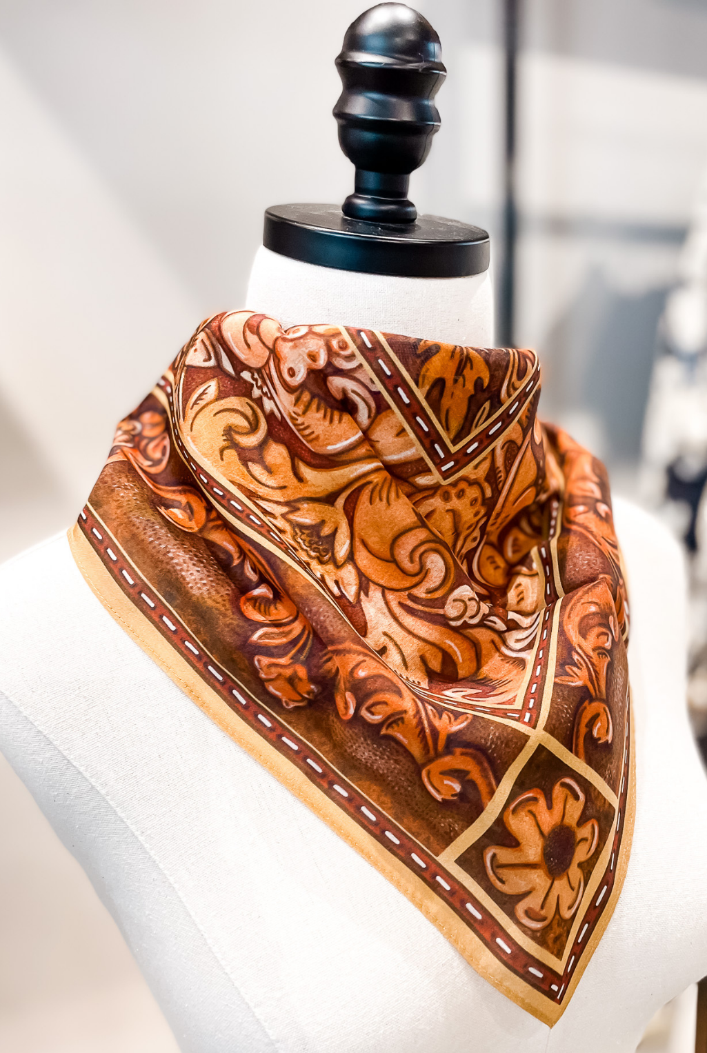 Tooled Leather Scarf