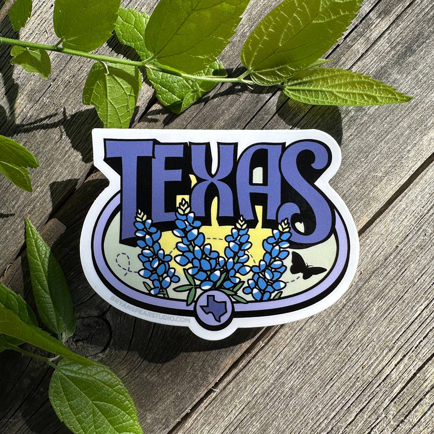 Texas Bluebonnets Sticker - Tucker Brown