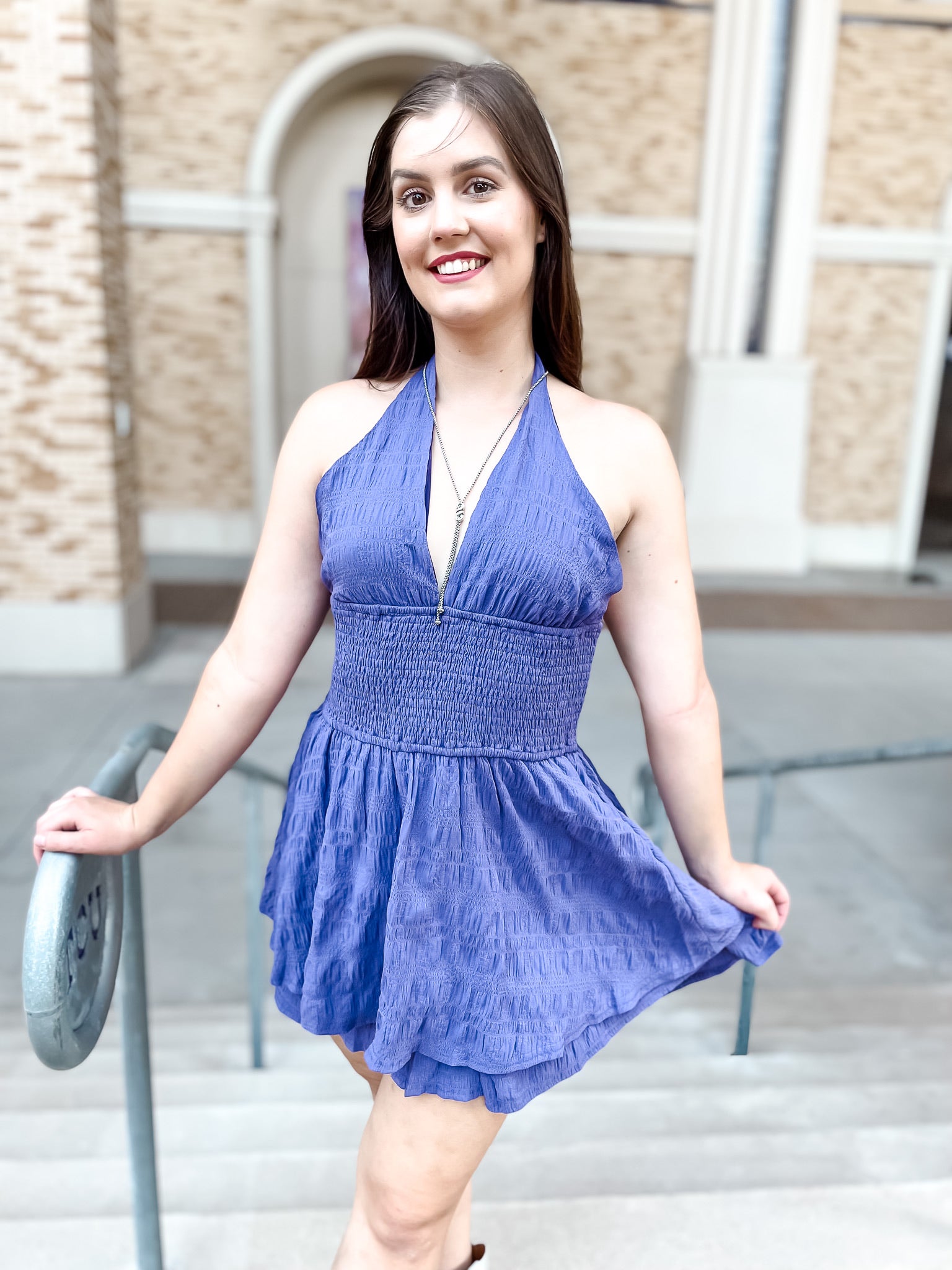 Spring Fling Halter Romper - Purple