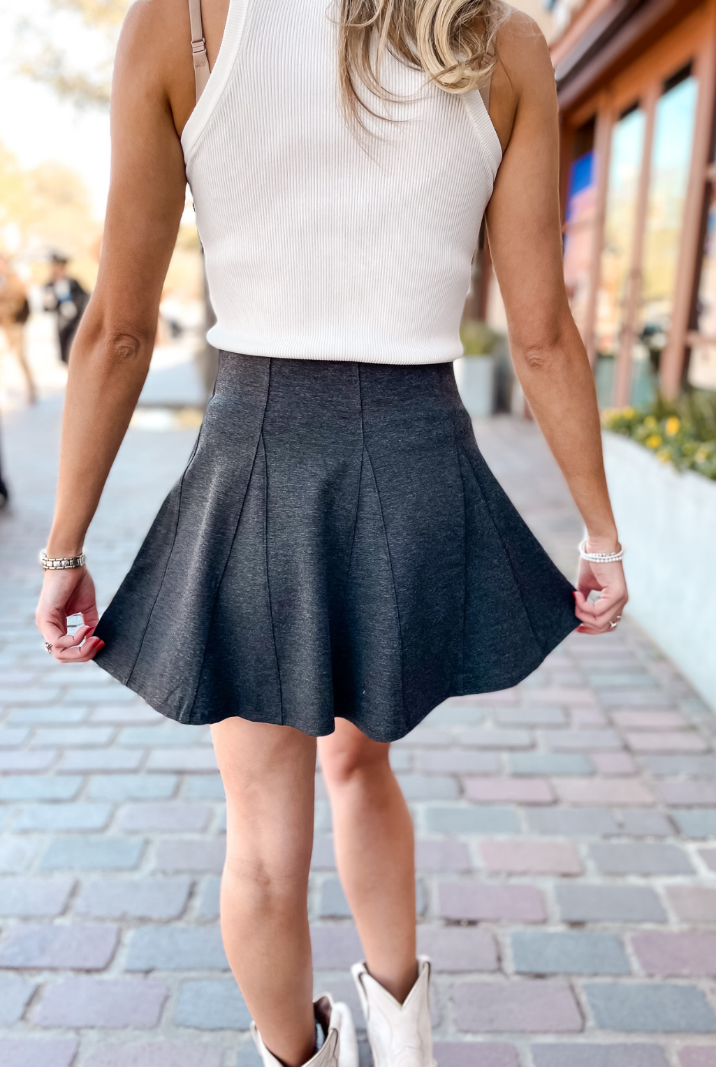 Ponte Skater Skirt - Charcoal