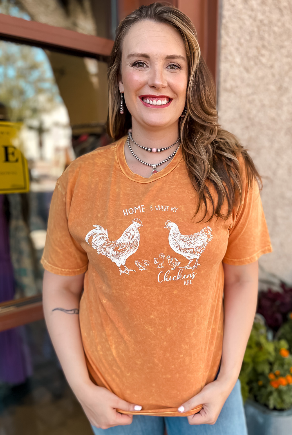 Where My Chickens Are T-Shirt - Pumpkin