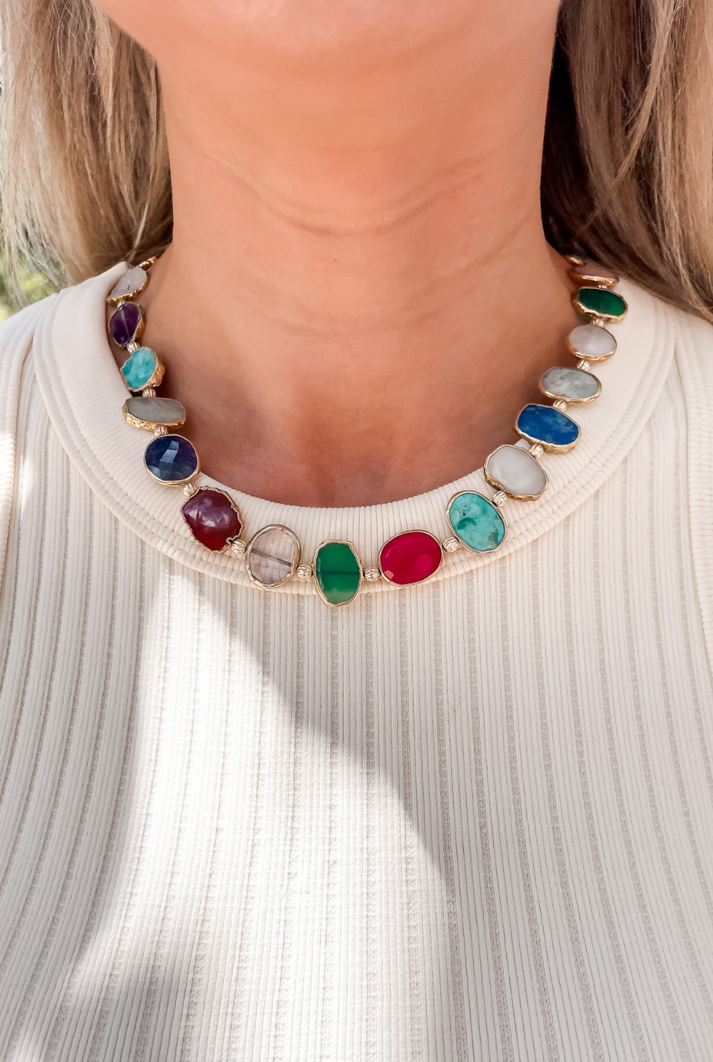 Mixed Semi Slabs Necklace