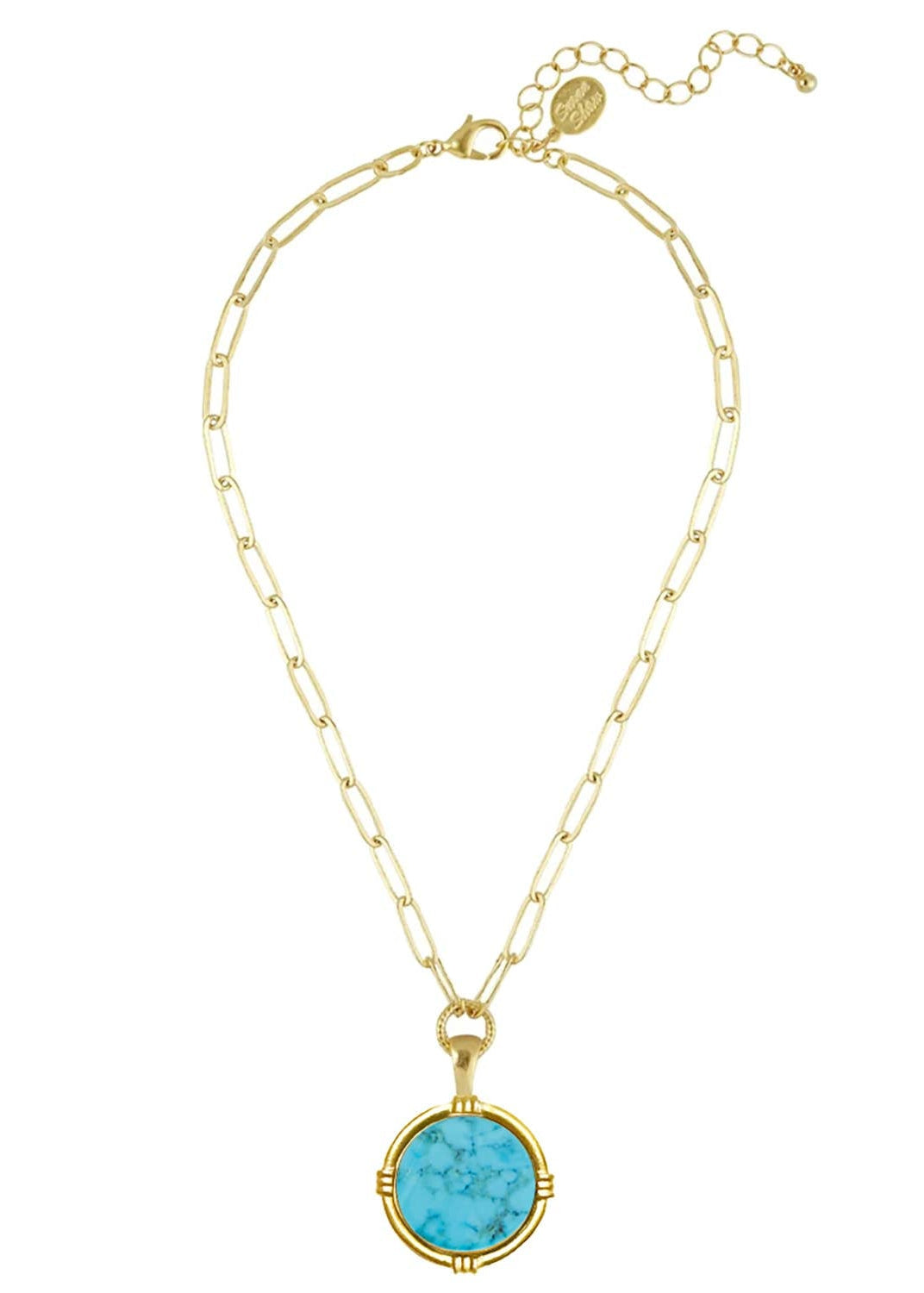Ida Paperclip Necklace - Turqouise