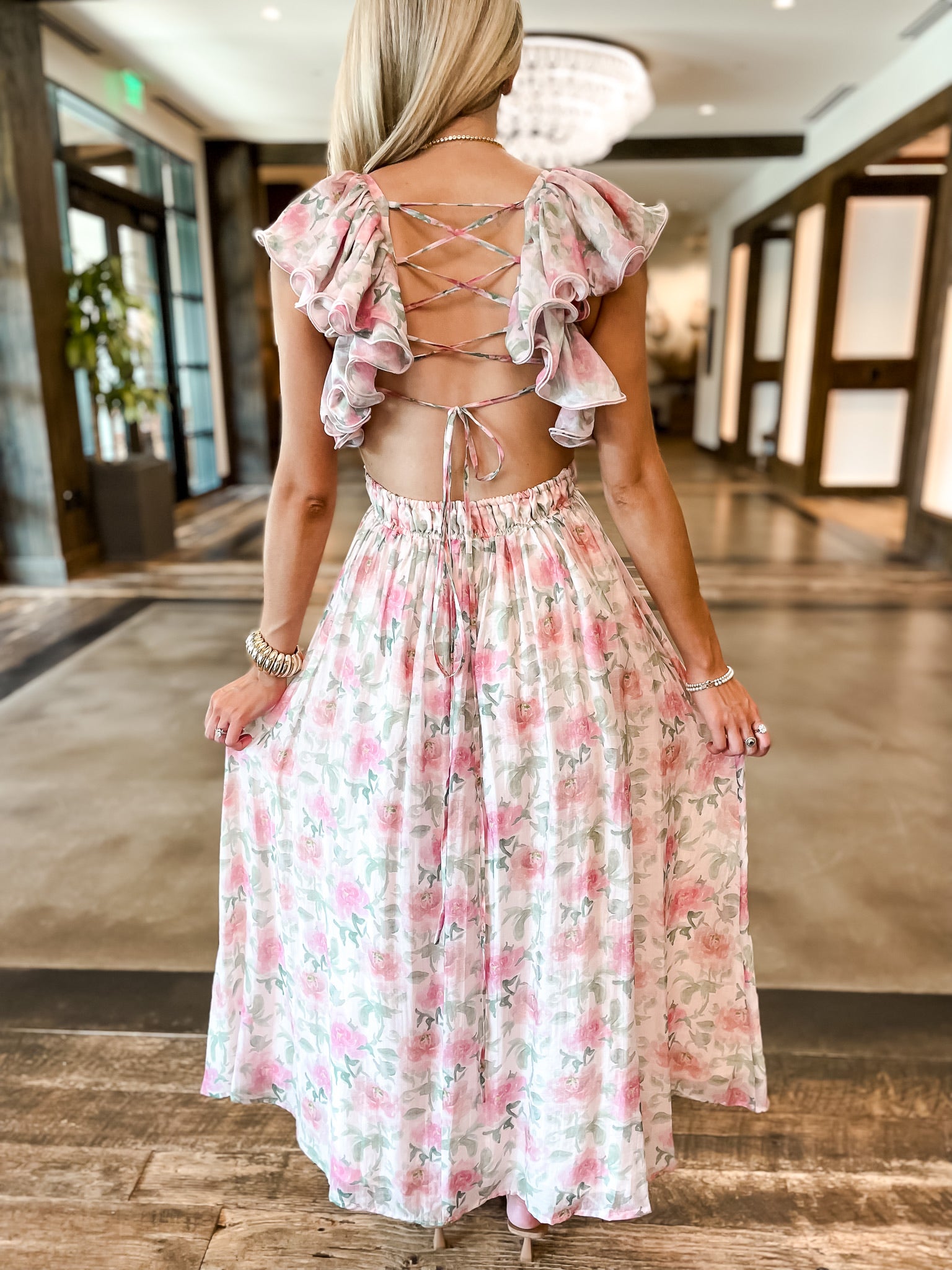 Jillian Floral Dress - Pink