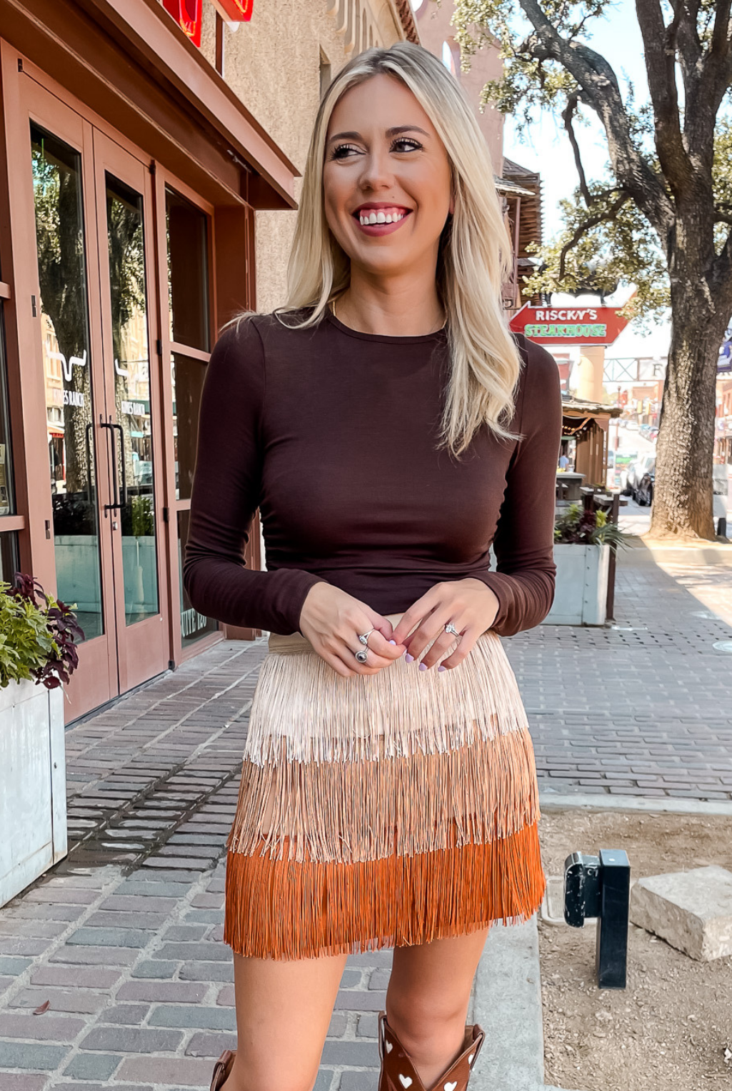 Desert Ombre Fringe Skirt