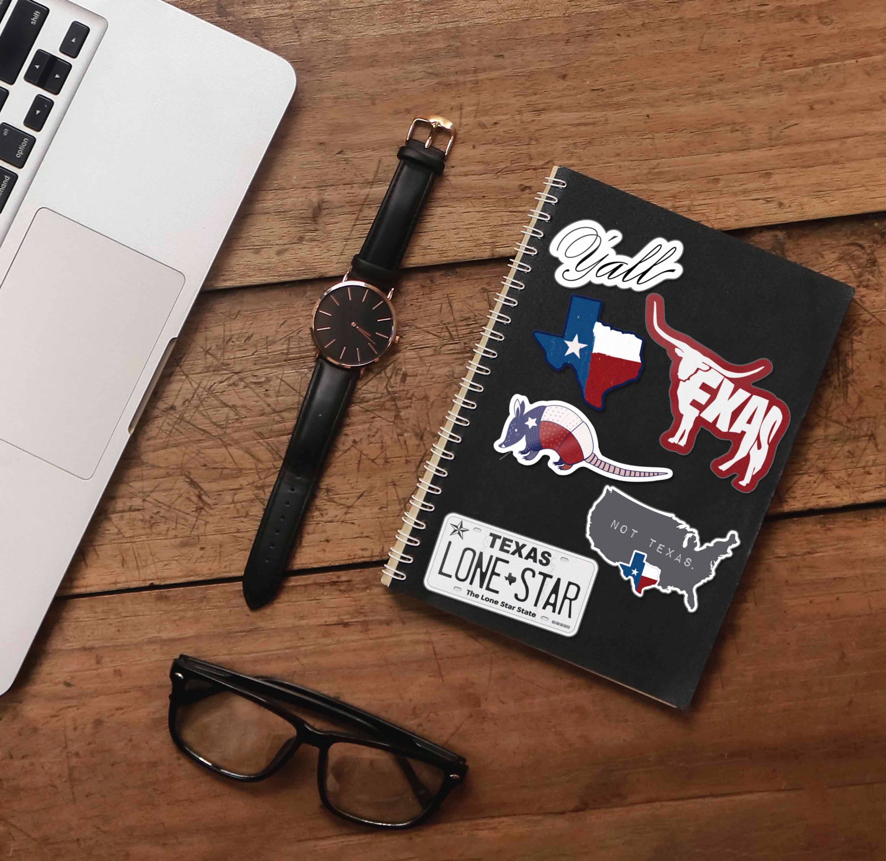 Texas Set Of Six Sticker - Tucker Brown