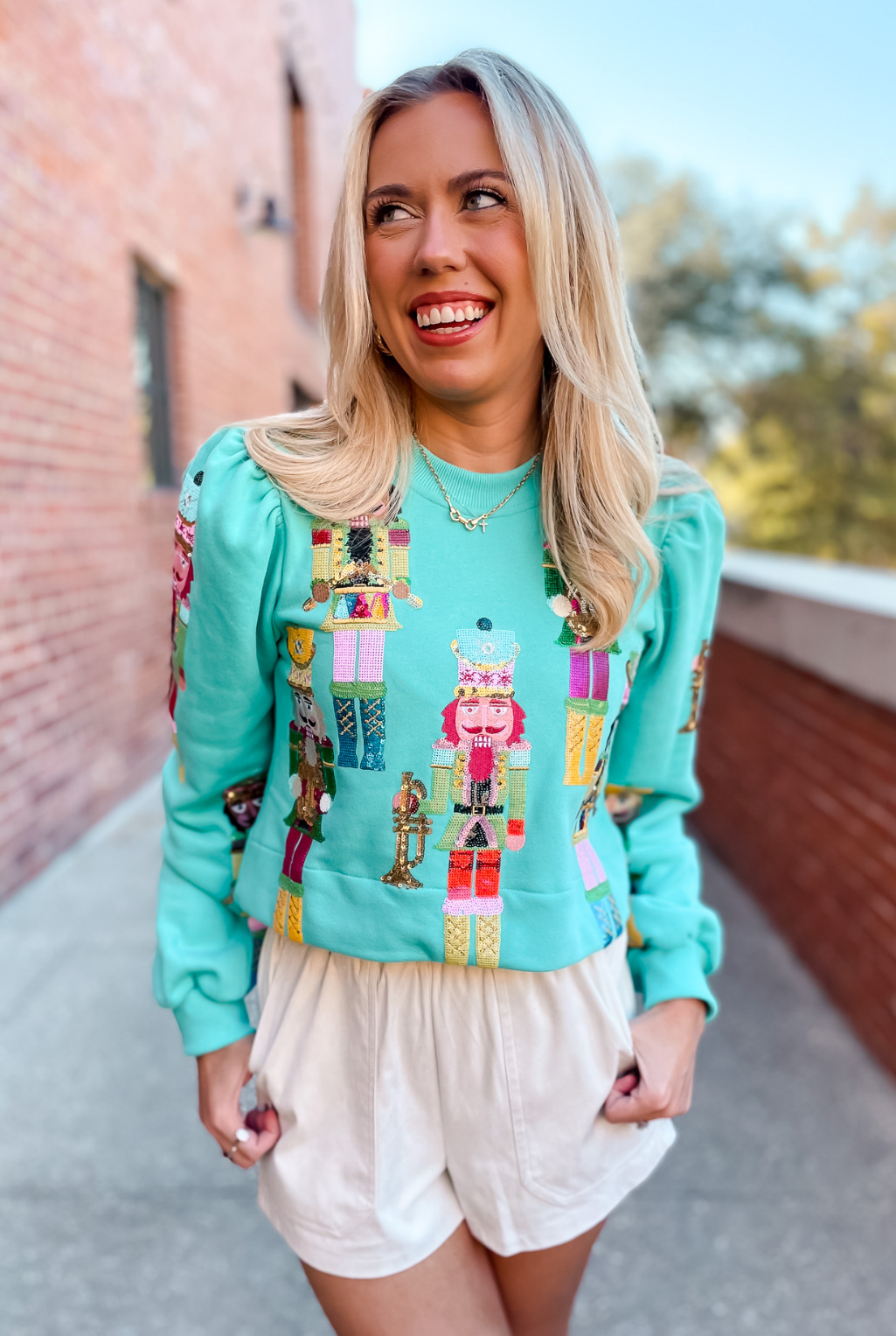 Queen Of Sparkles - Nutcracker Puff Sleeve Sweatshirt