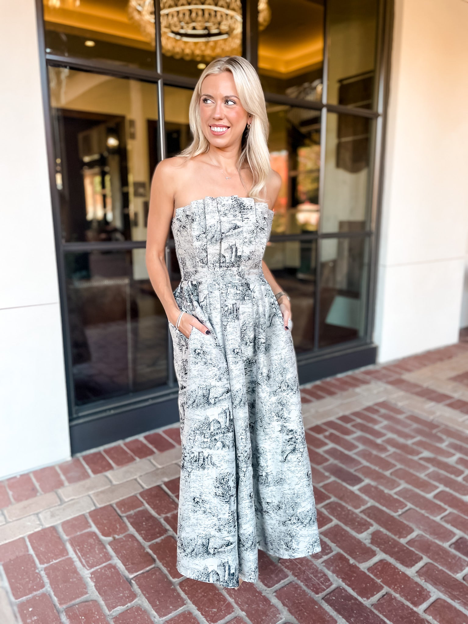 English Toile Dress - Taupe