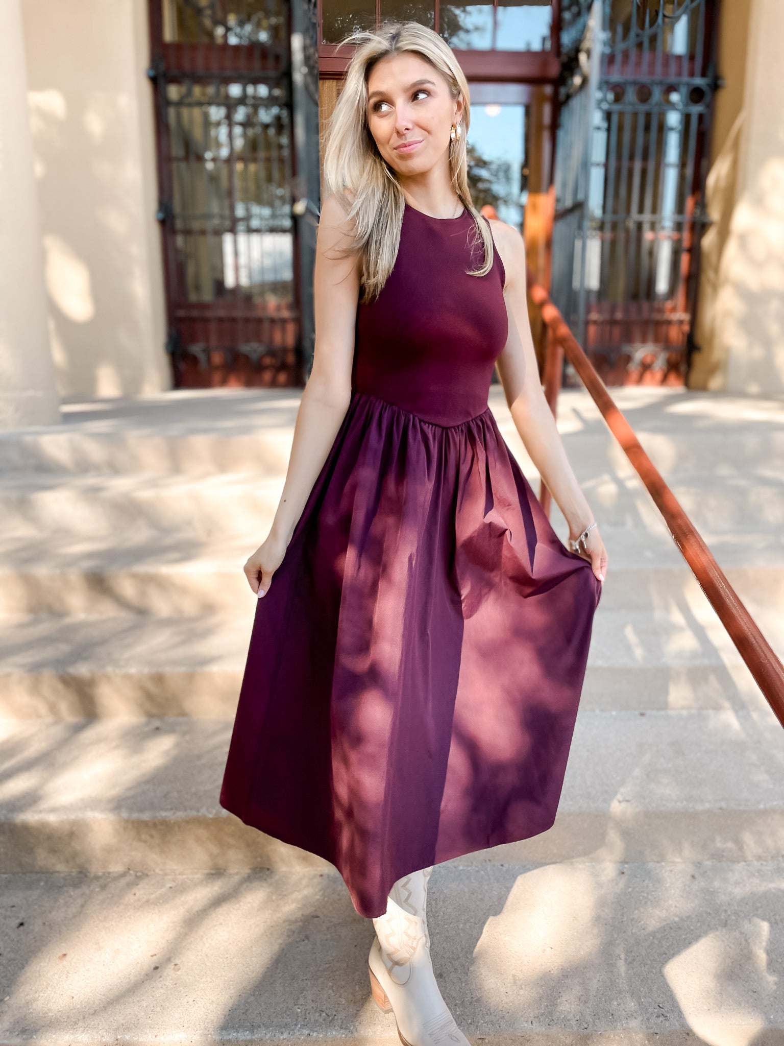 Oxblood Midi Dress