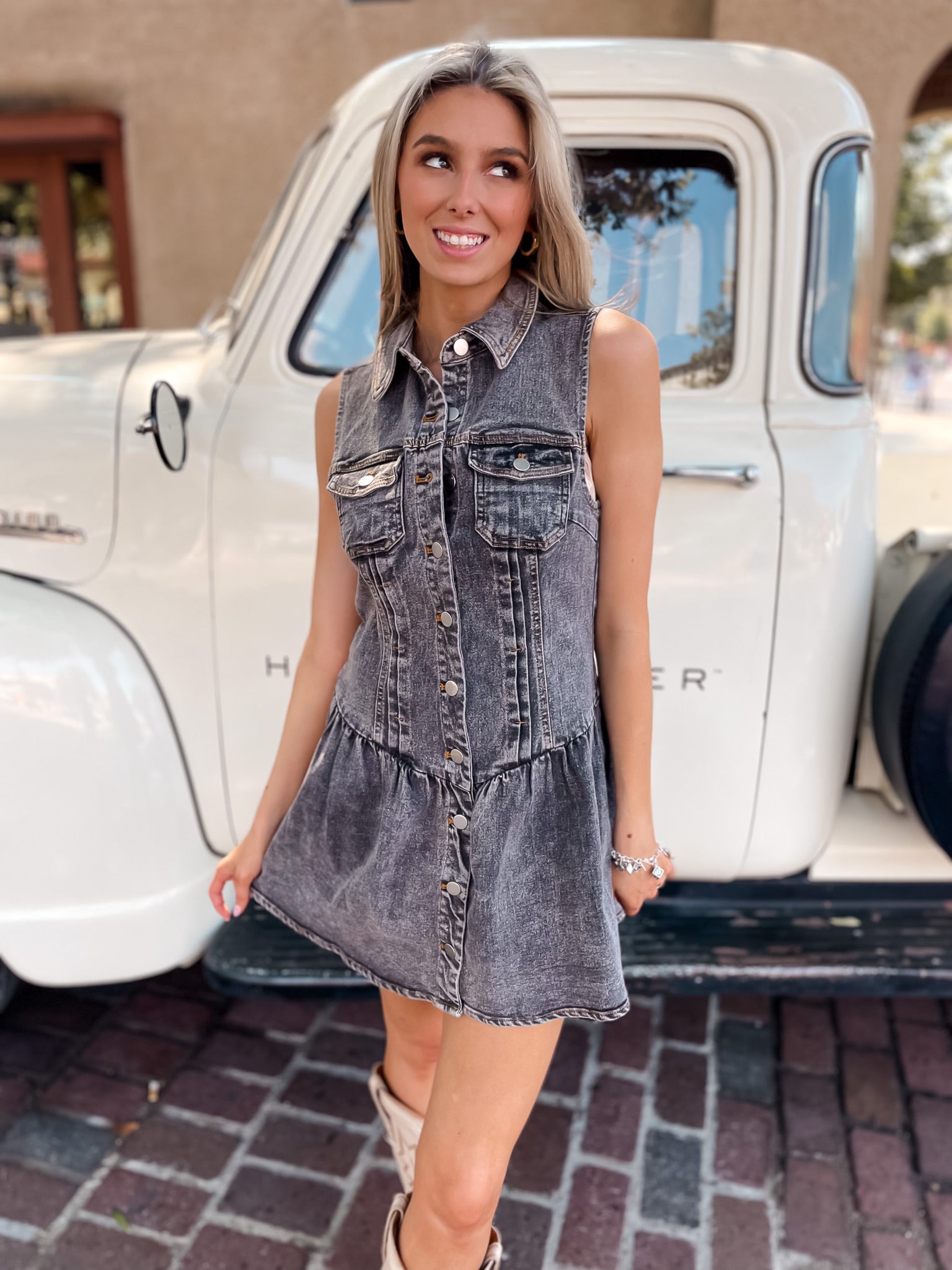 Charcoal Fields Denim Dress