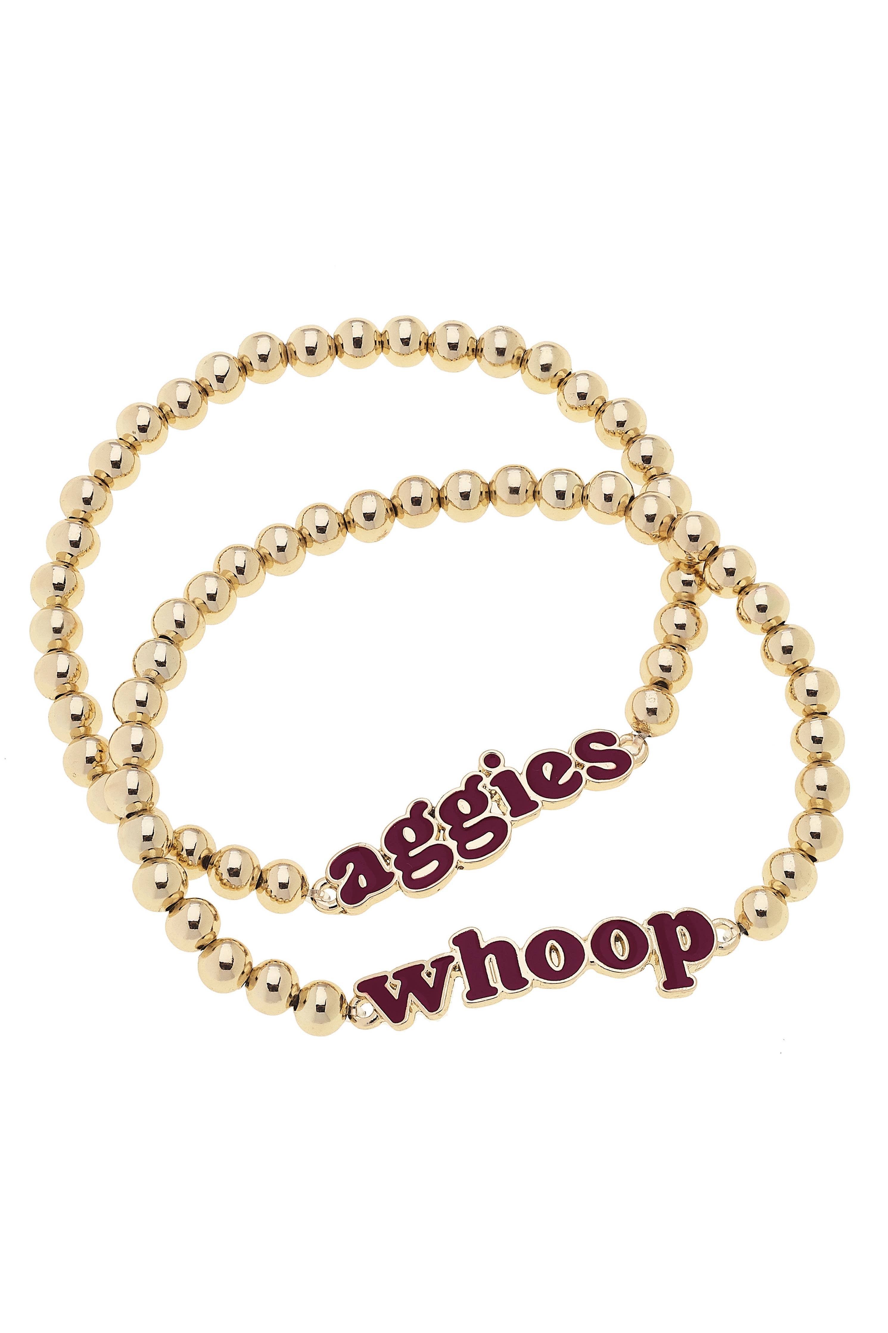 Texas A&M Aggies Slogan Bracelet Set