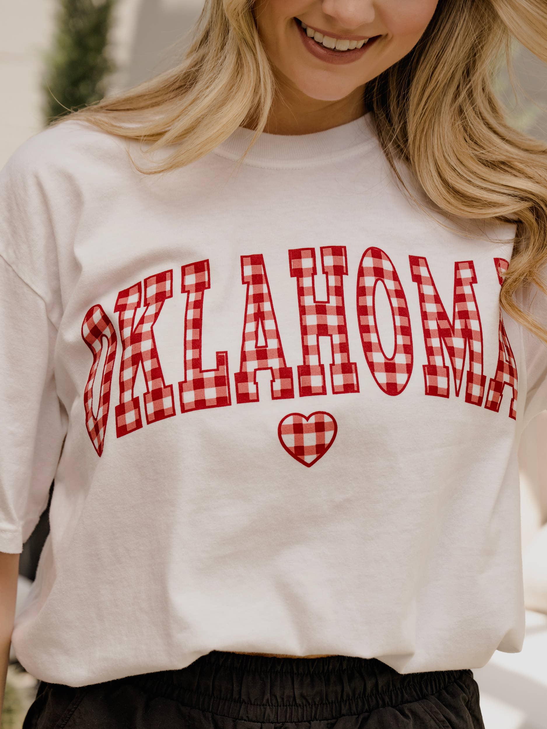OU Gingham Heart T-Shirt