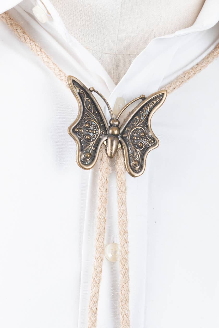 Bolo Butterfly pendant, Brass plated