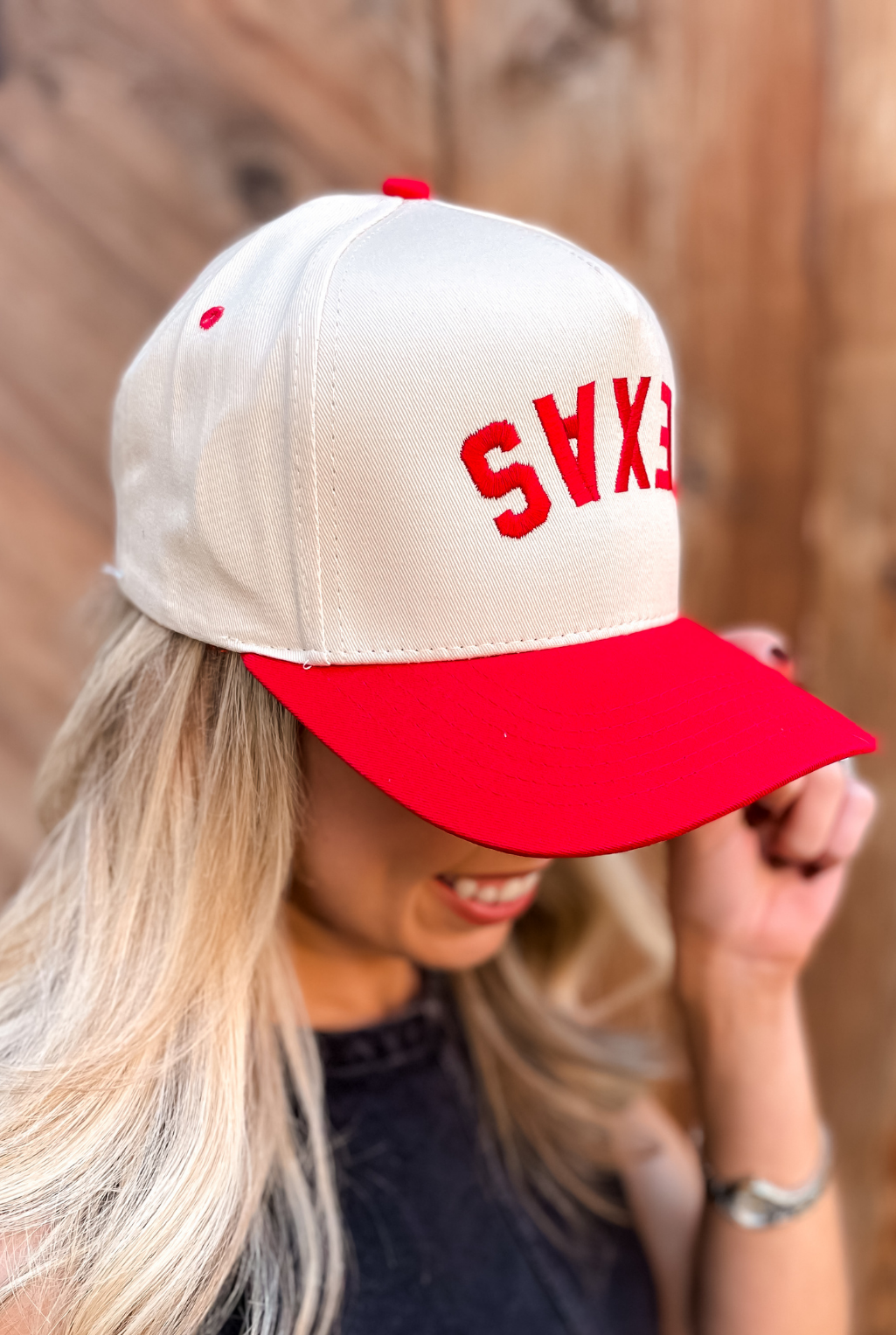 Texas Upside Baseball Cap - Red