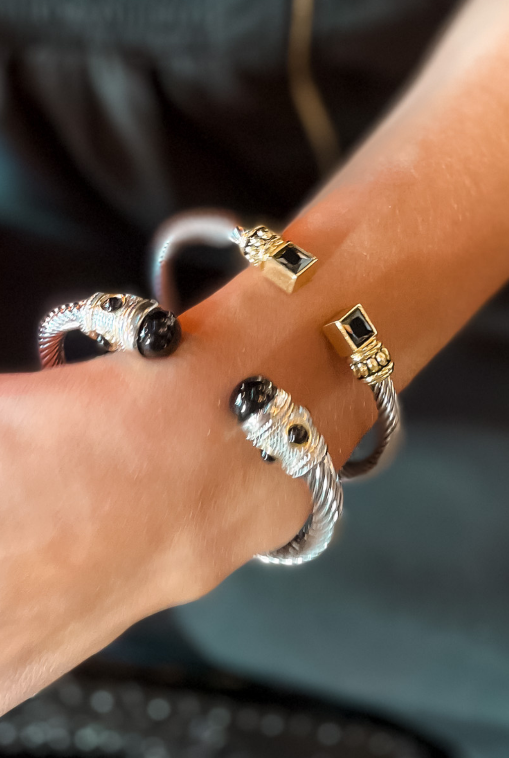 Tipped Cable Bracelet - Black