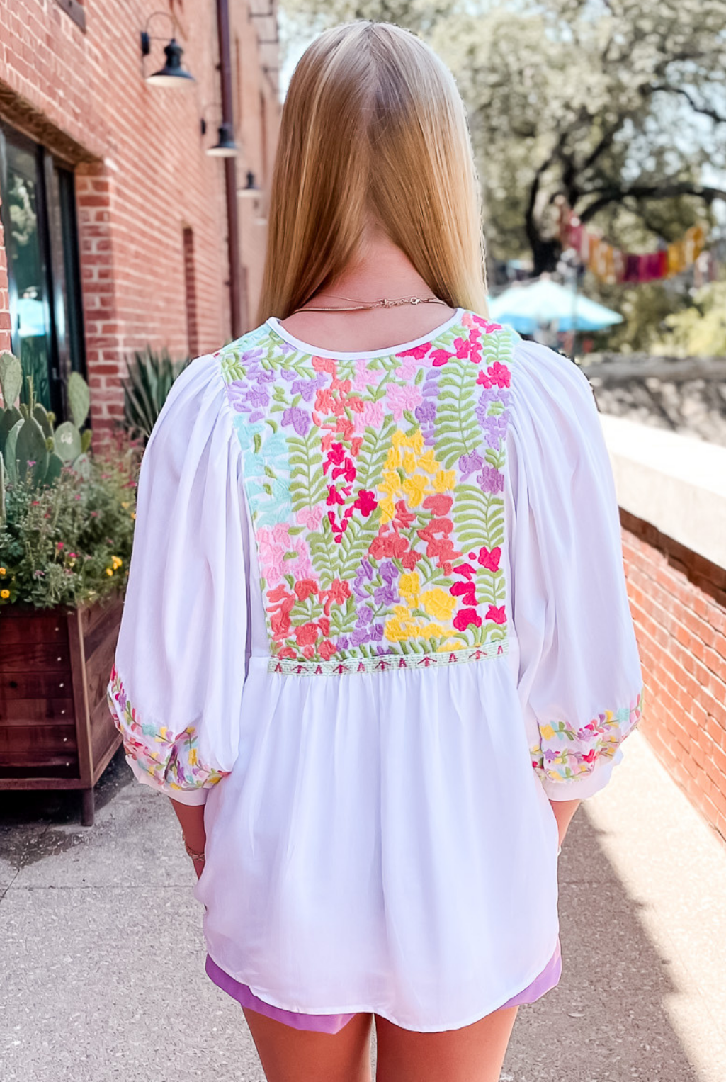 Clarissa Embroidered Top - White