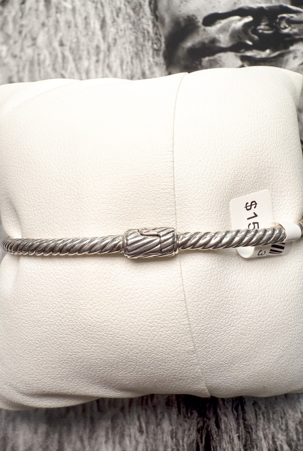 * Amethyst Etched Cable Bracelet