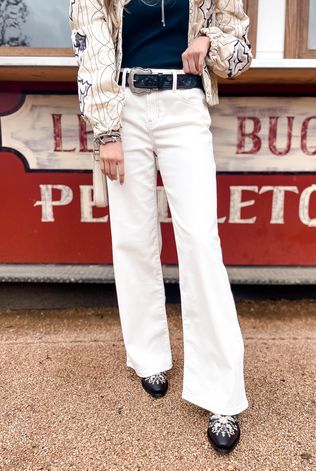Missy Wide Leg Jean - White