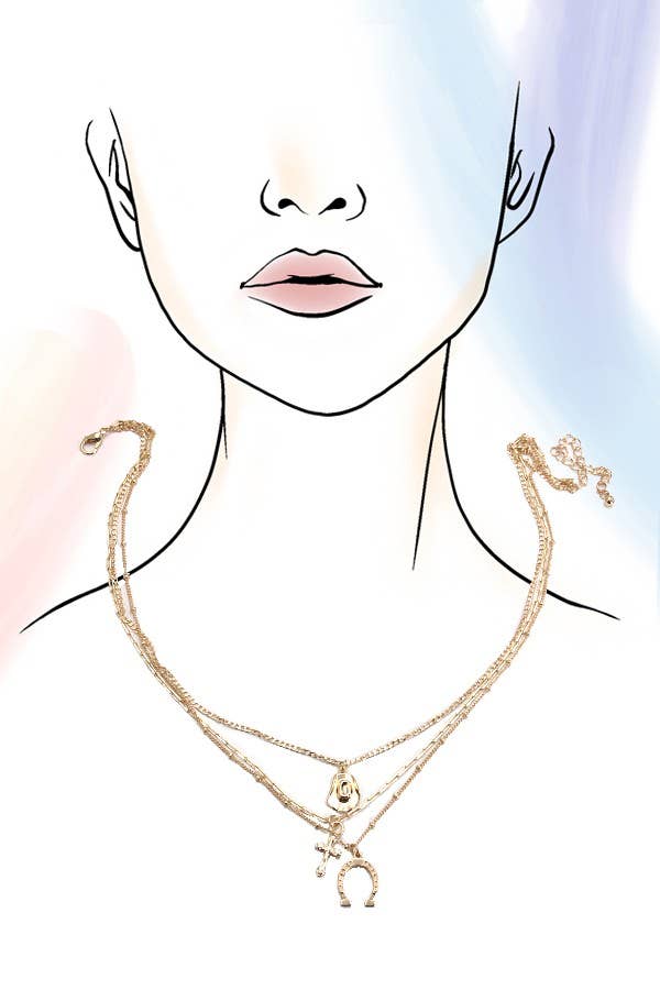 Triple Western Charm Necklace