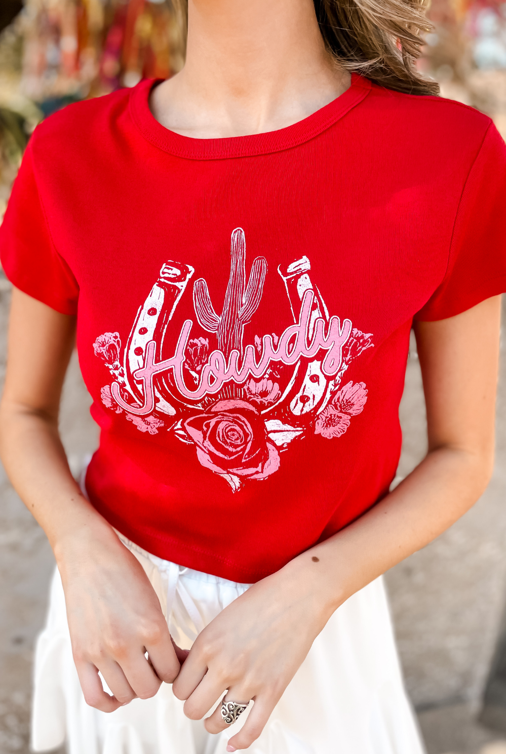 Howdy Cactus Crop T-Shirt