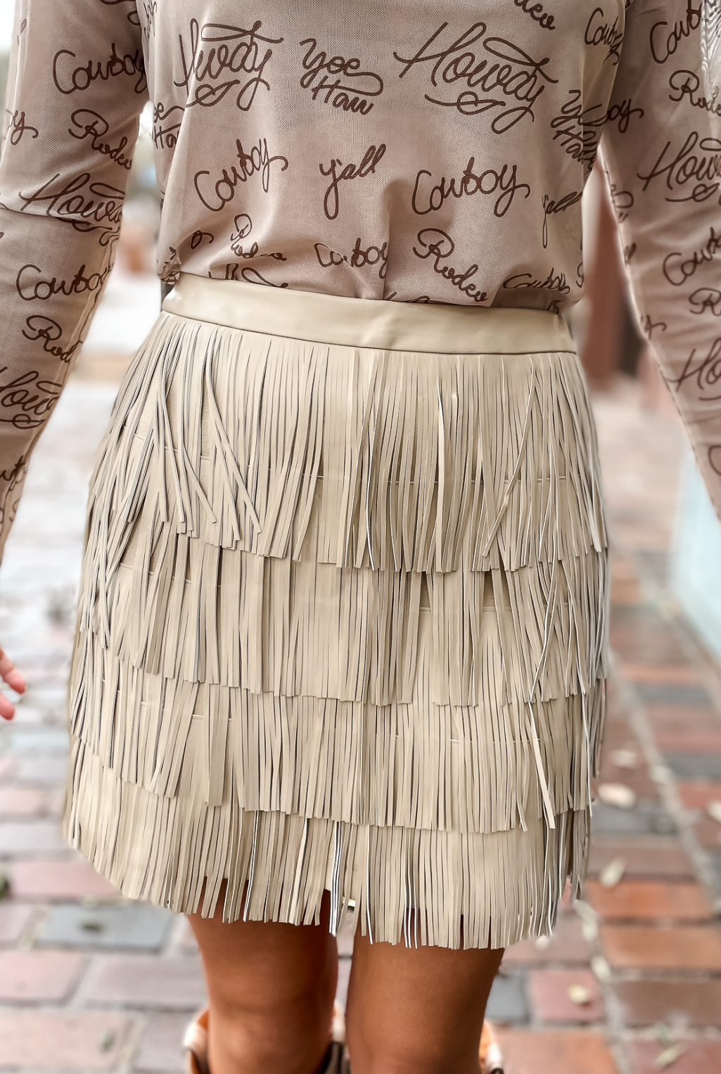Fringe Falls Mini Skirt - Leather