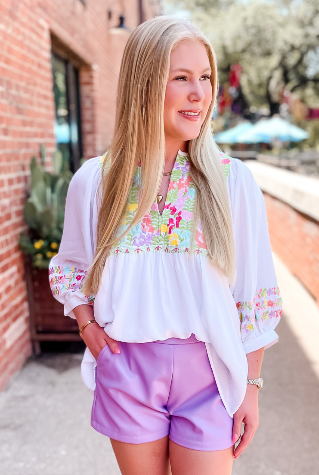 Clarissa Embroidered Top - White