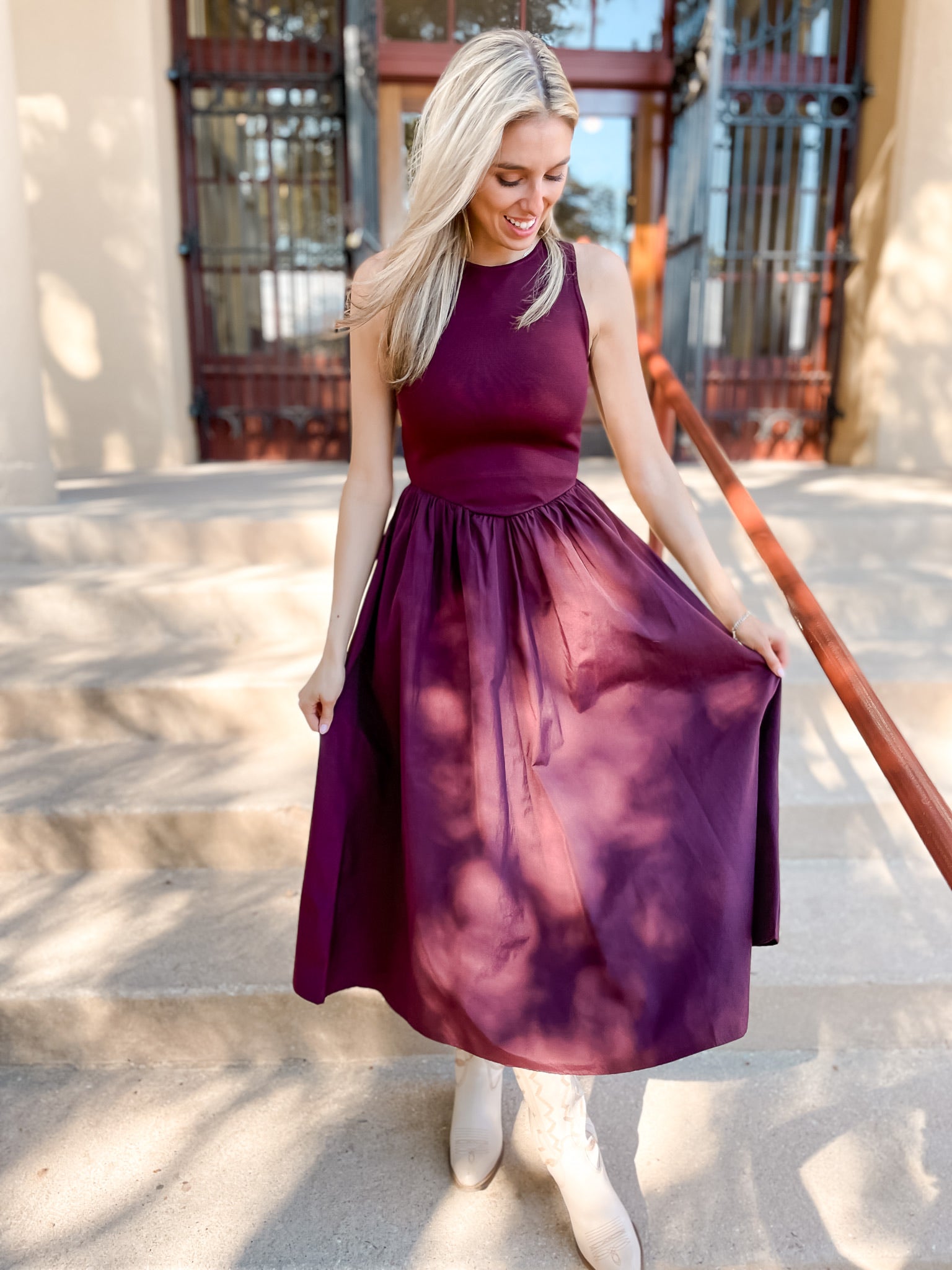 Oxblood Midi Dress