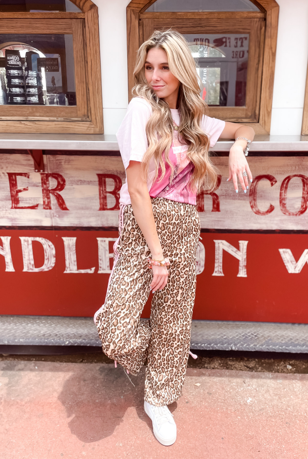 Tied Up In Track Pants - Leopard