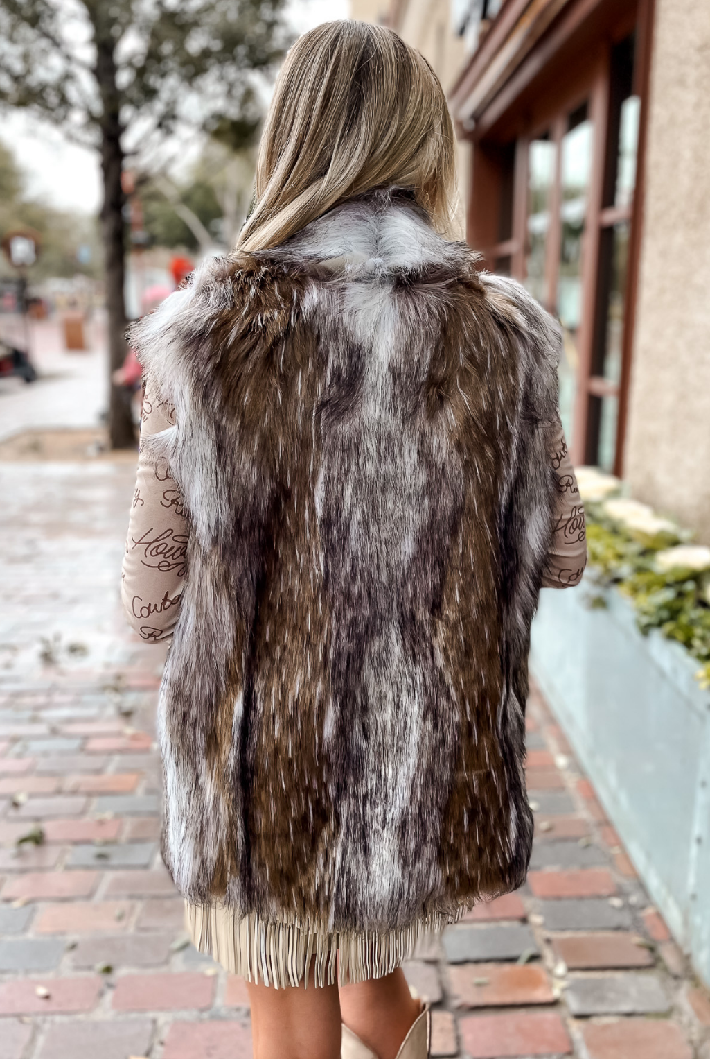 Italian Wolf Fur Hook Vest