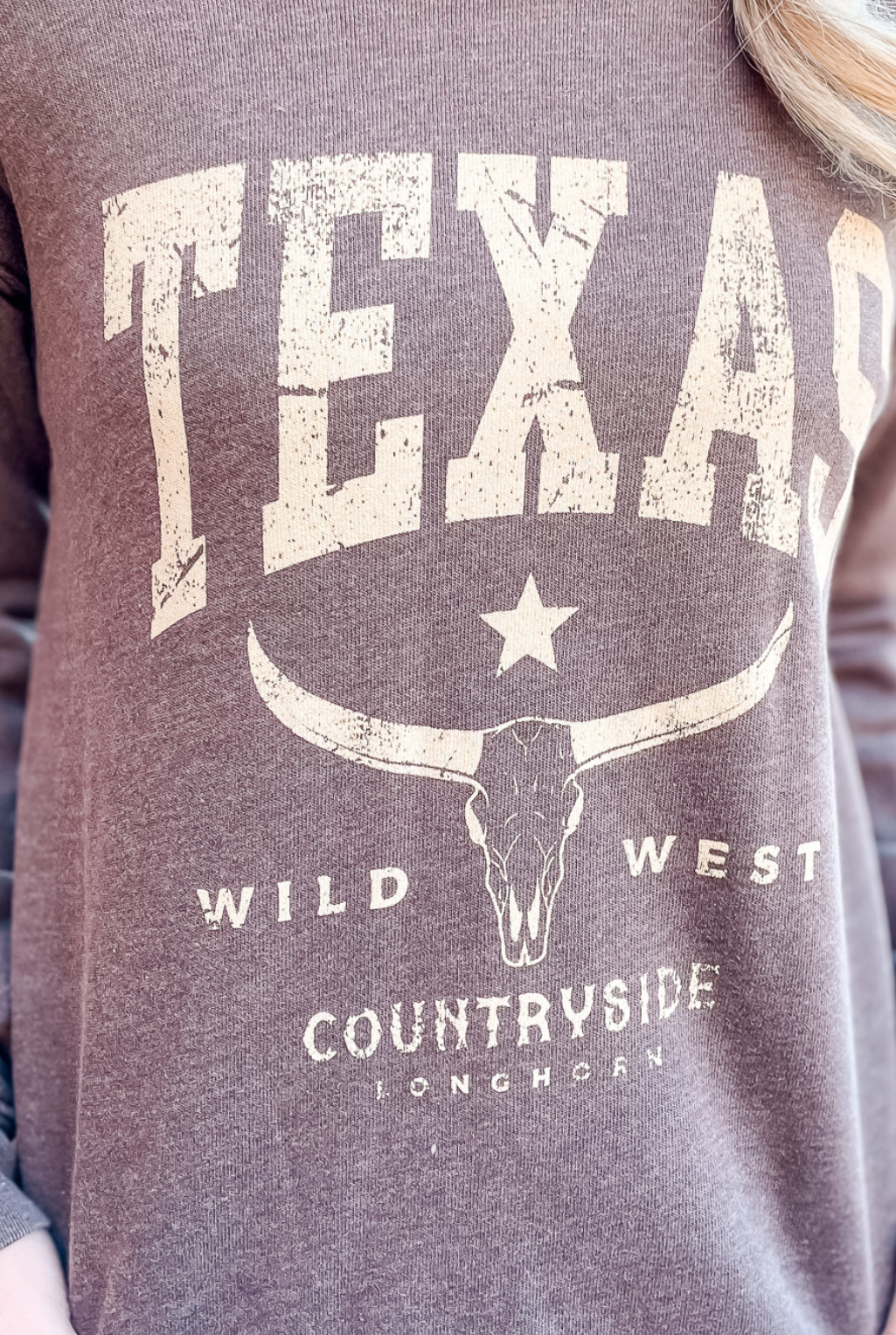 Texas Wild West Sweatshirt - Brown