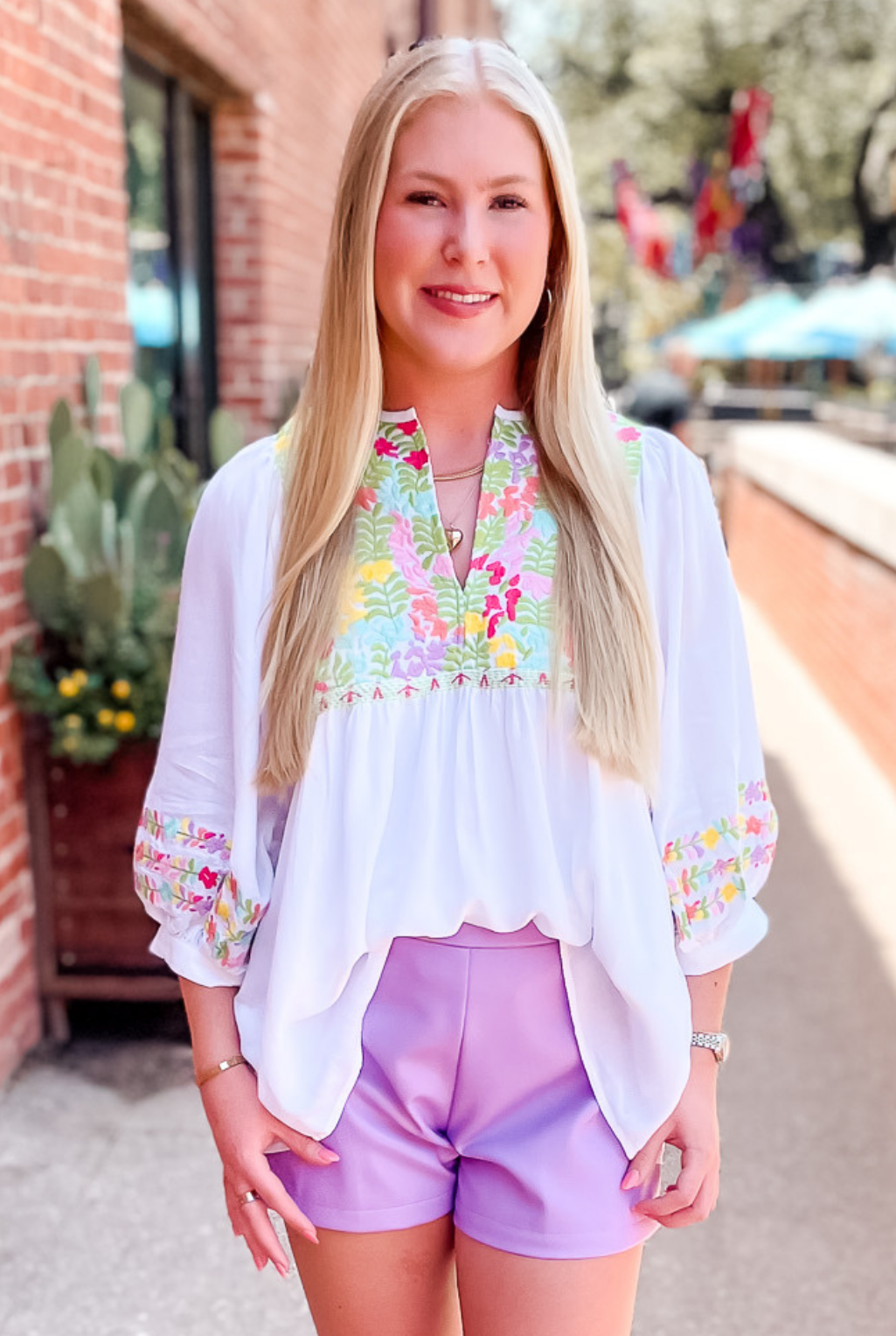 Clarissa Embroidered Top - White