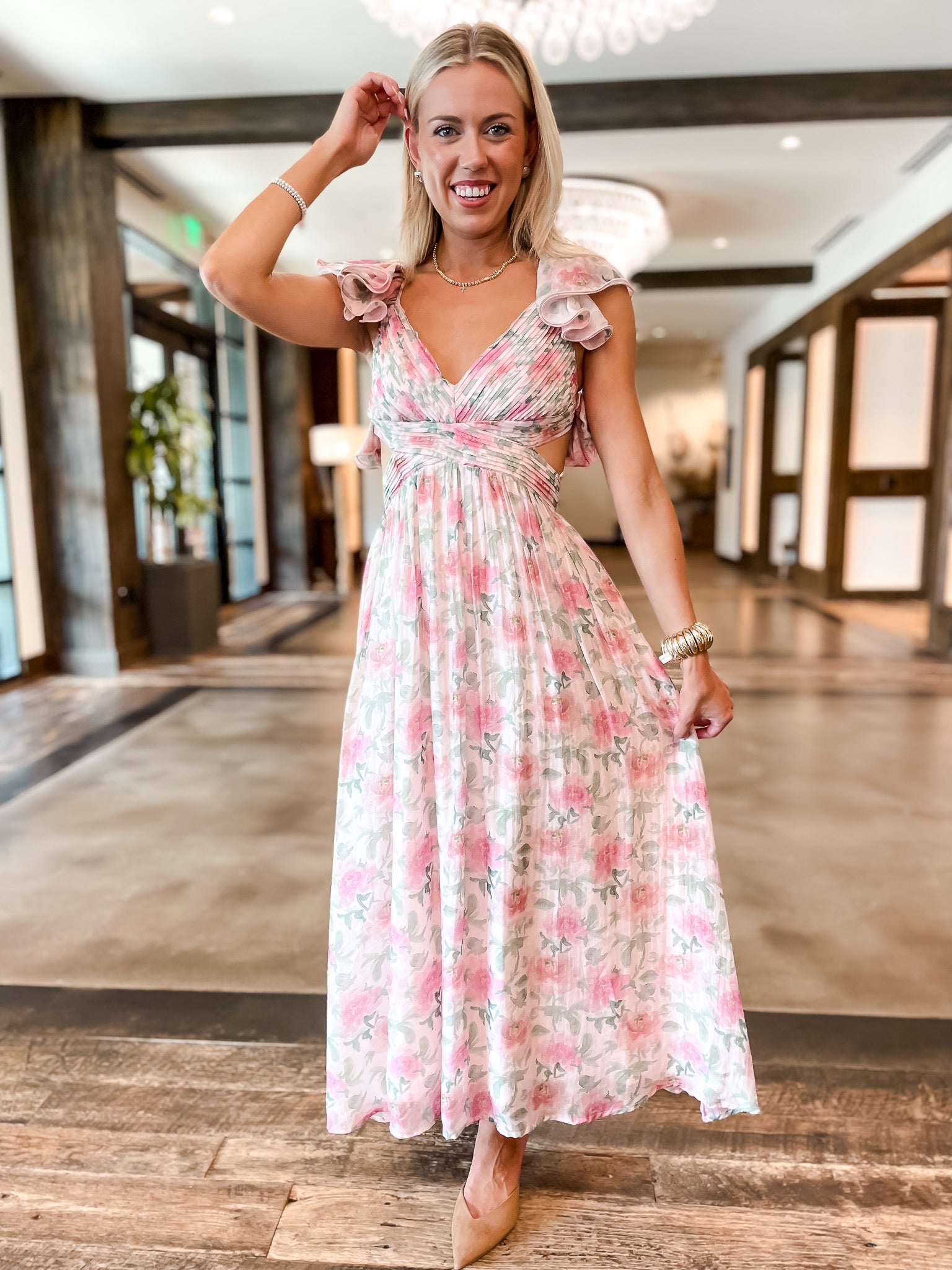 Jillian Floral Dress - Pink
