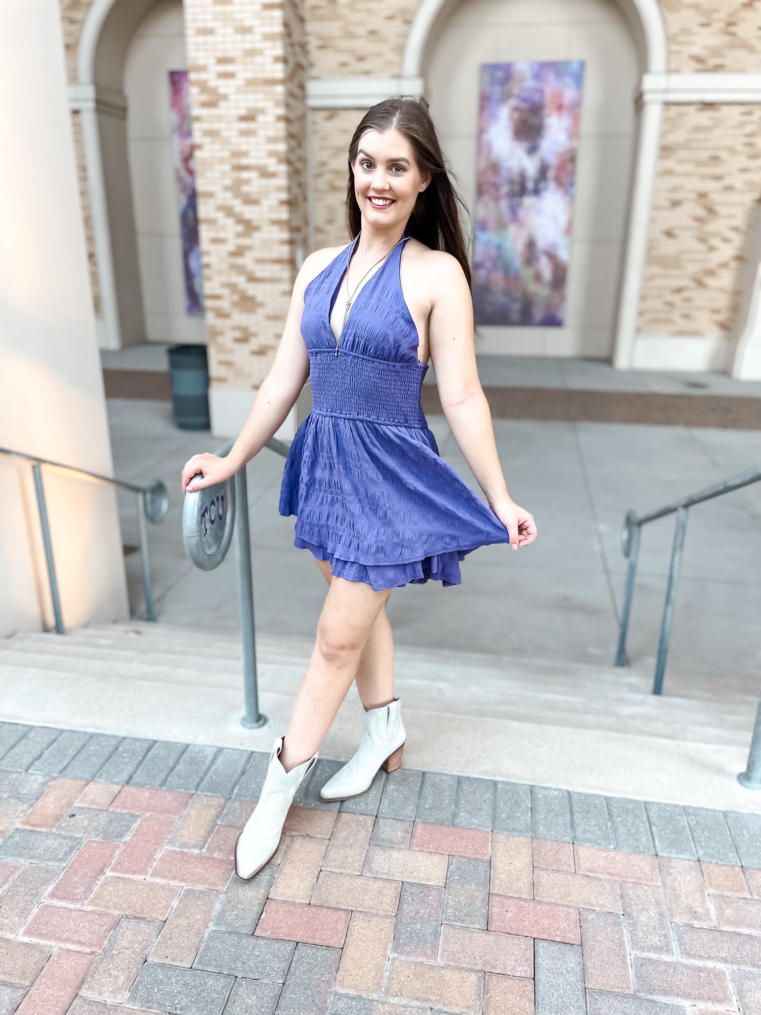 Spring Fling Halter Romper - Purple