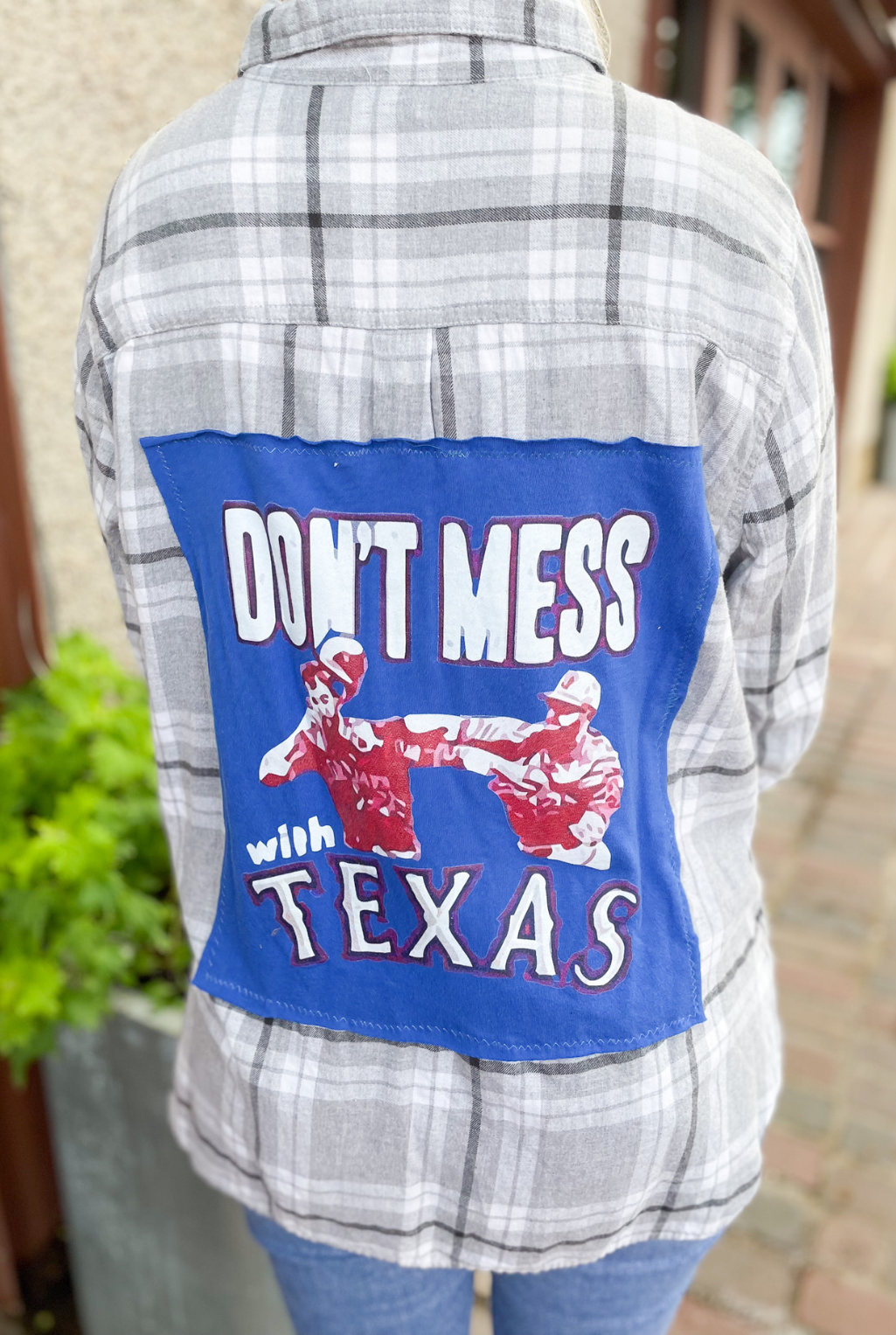Vintage Texas T Back Flannel - Don't Mess With Rangers